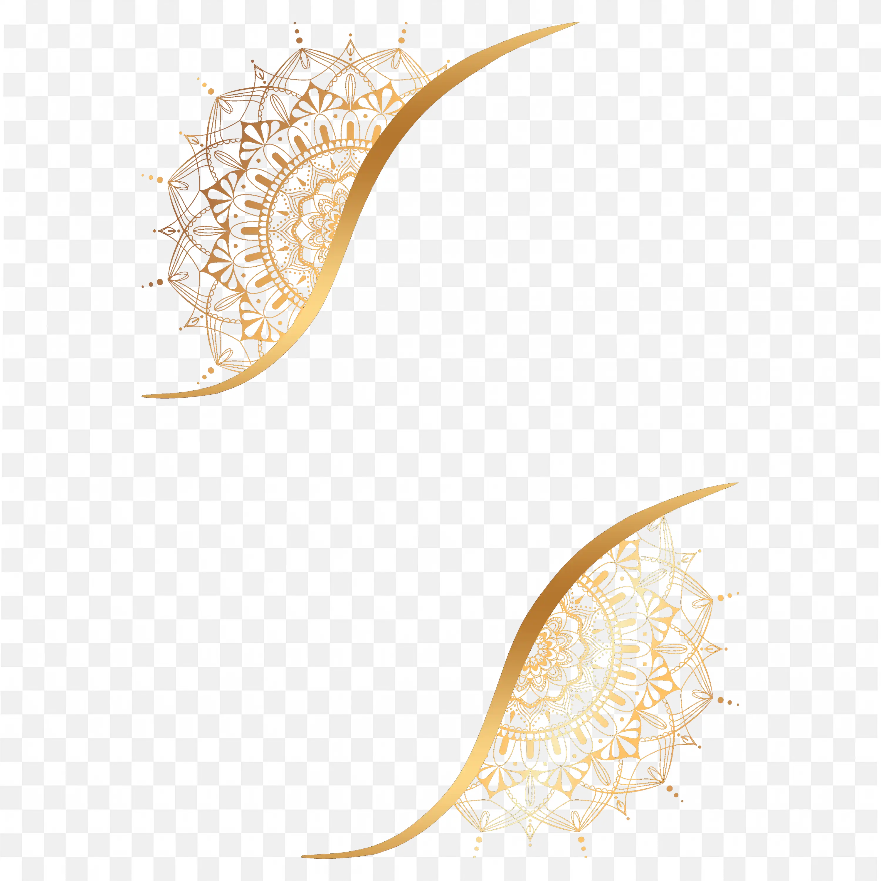 Maroon Background Colour with Gold Mandala Corners Free PNG