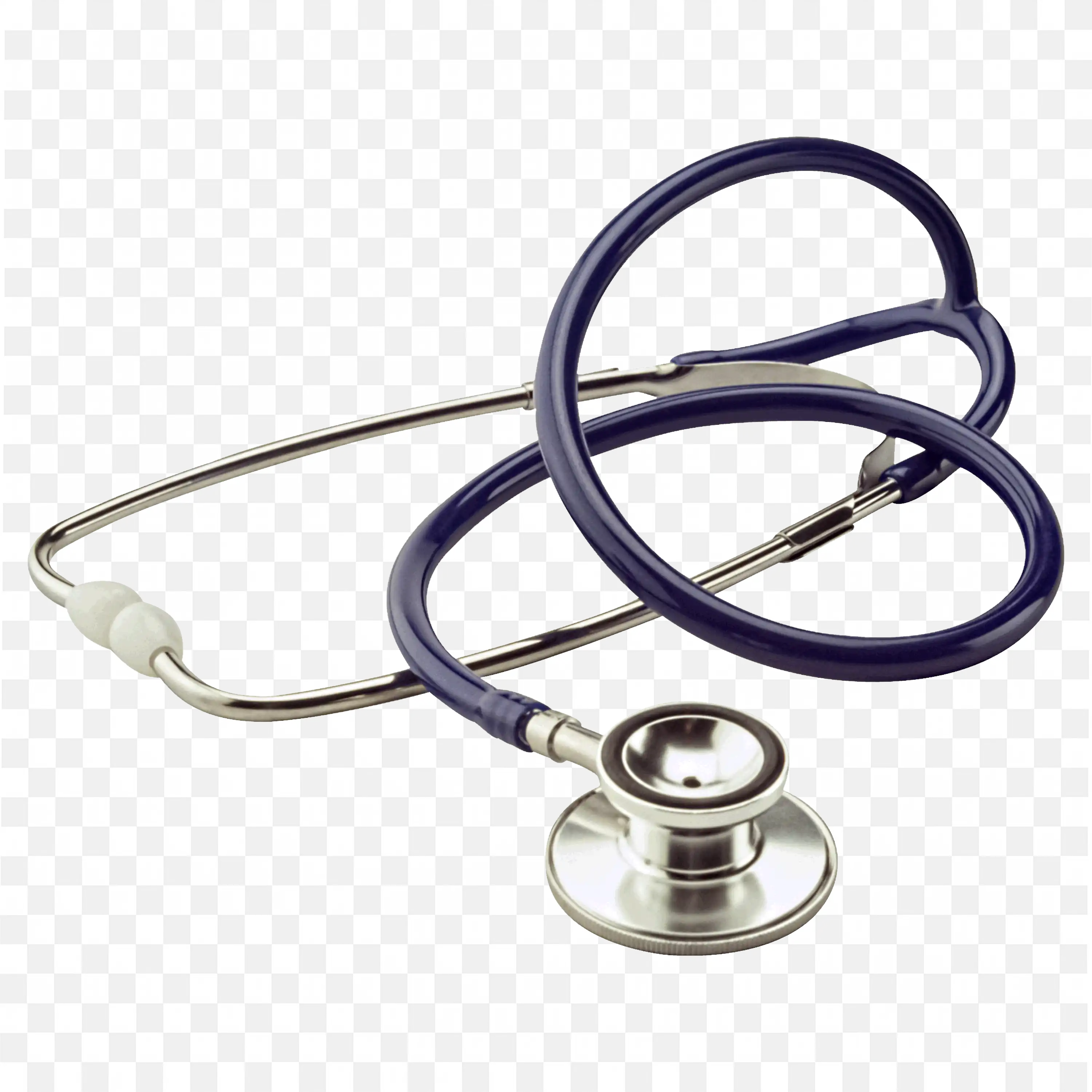 Medical Stethoscope with Dark Blue Tubing Clip Art PNG