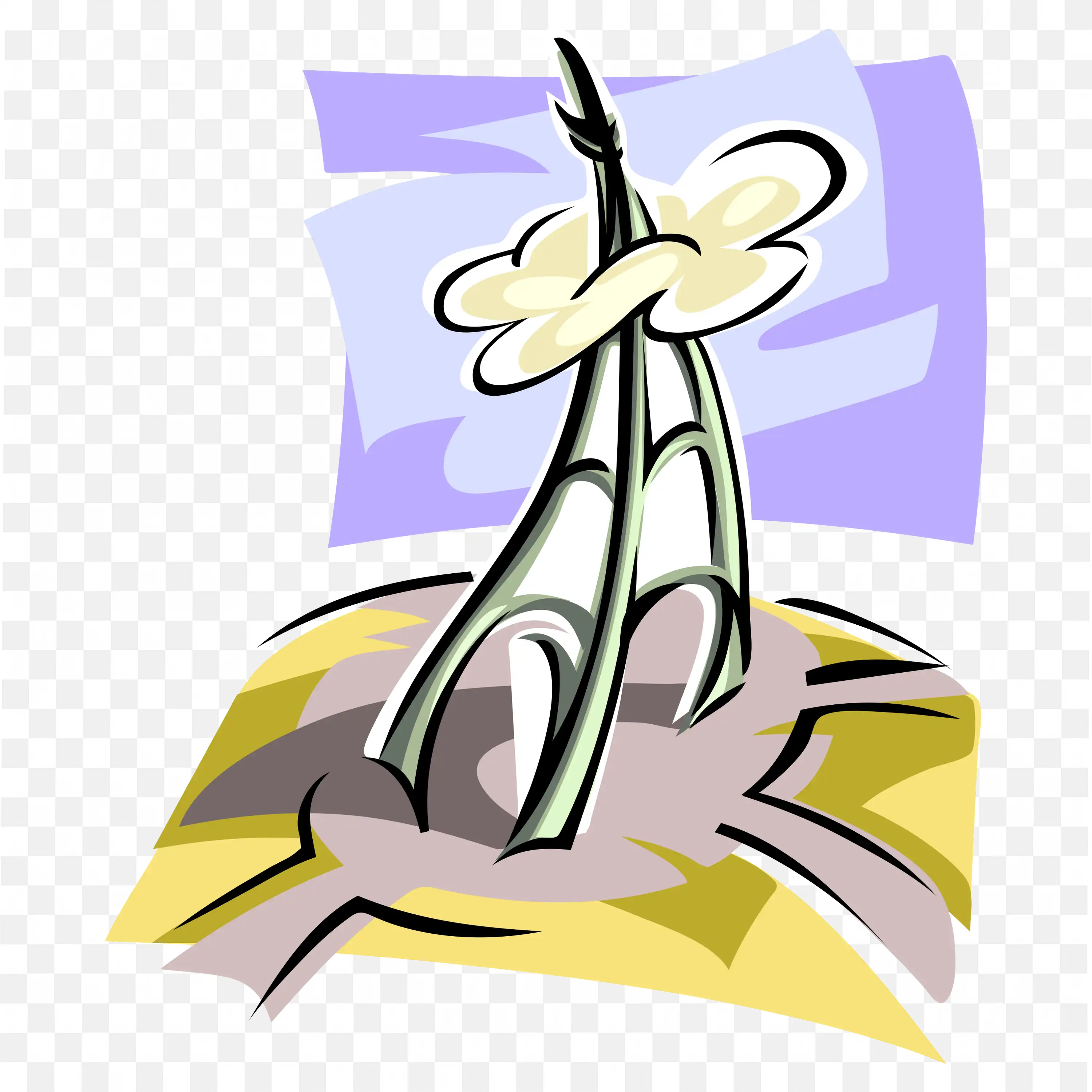 Modern Cartoon Illustration of Eiffel Tower Clip Art PNG