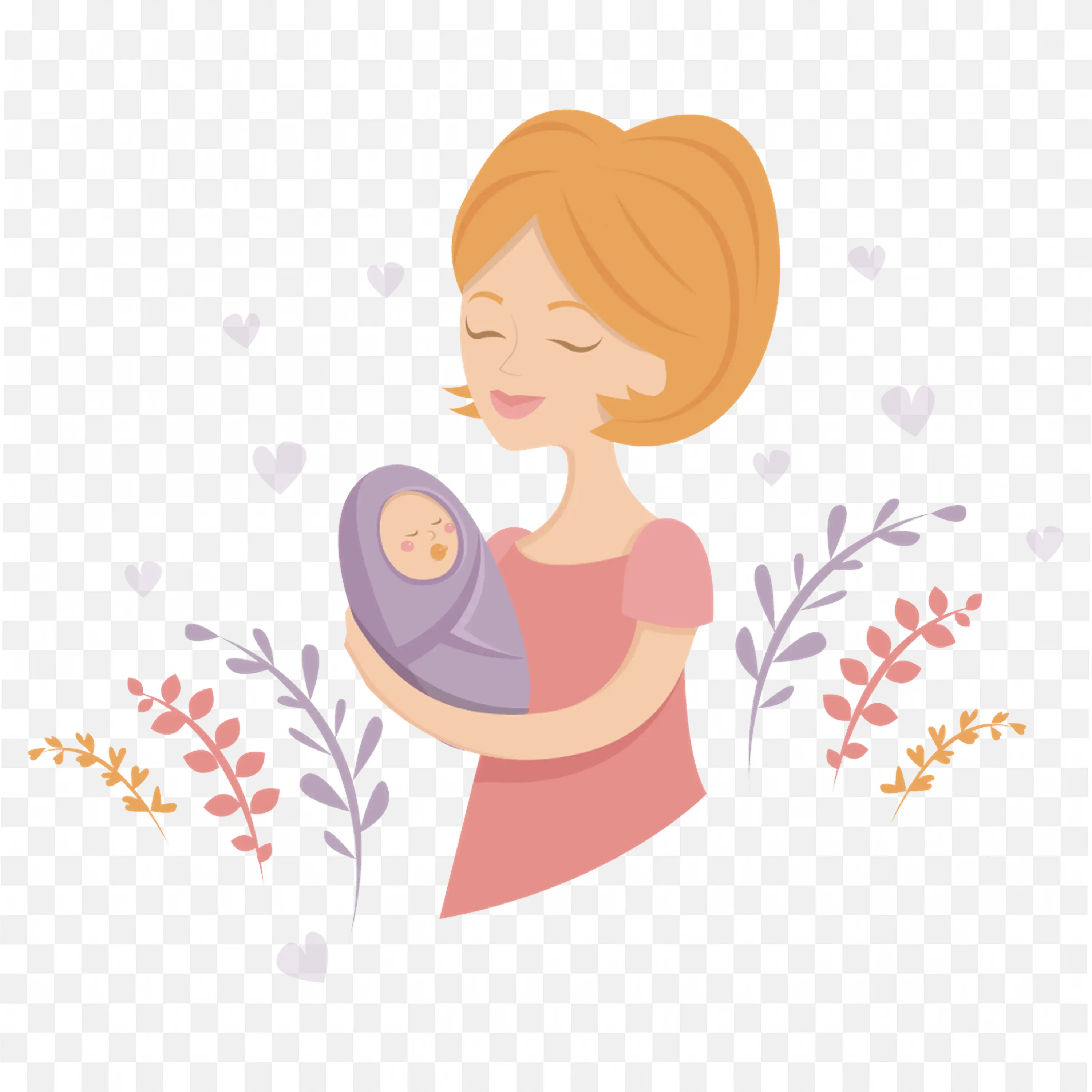 Mother Holding a Baby in a Loving Embrace Free PNG Image