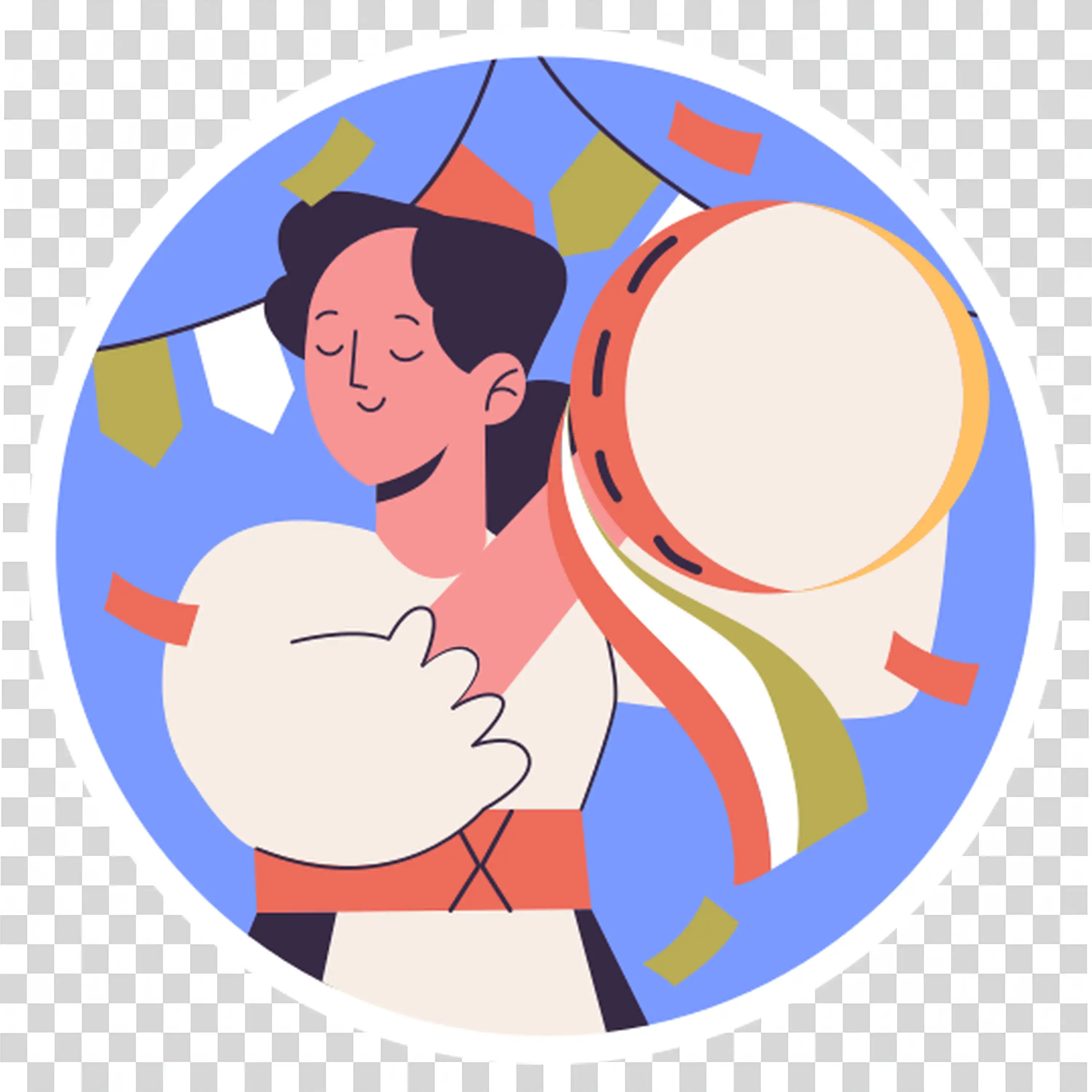 Mother hugging child closely in warm family embrace