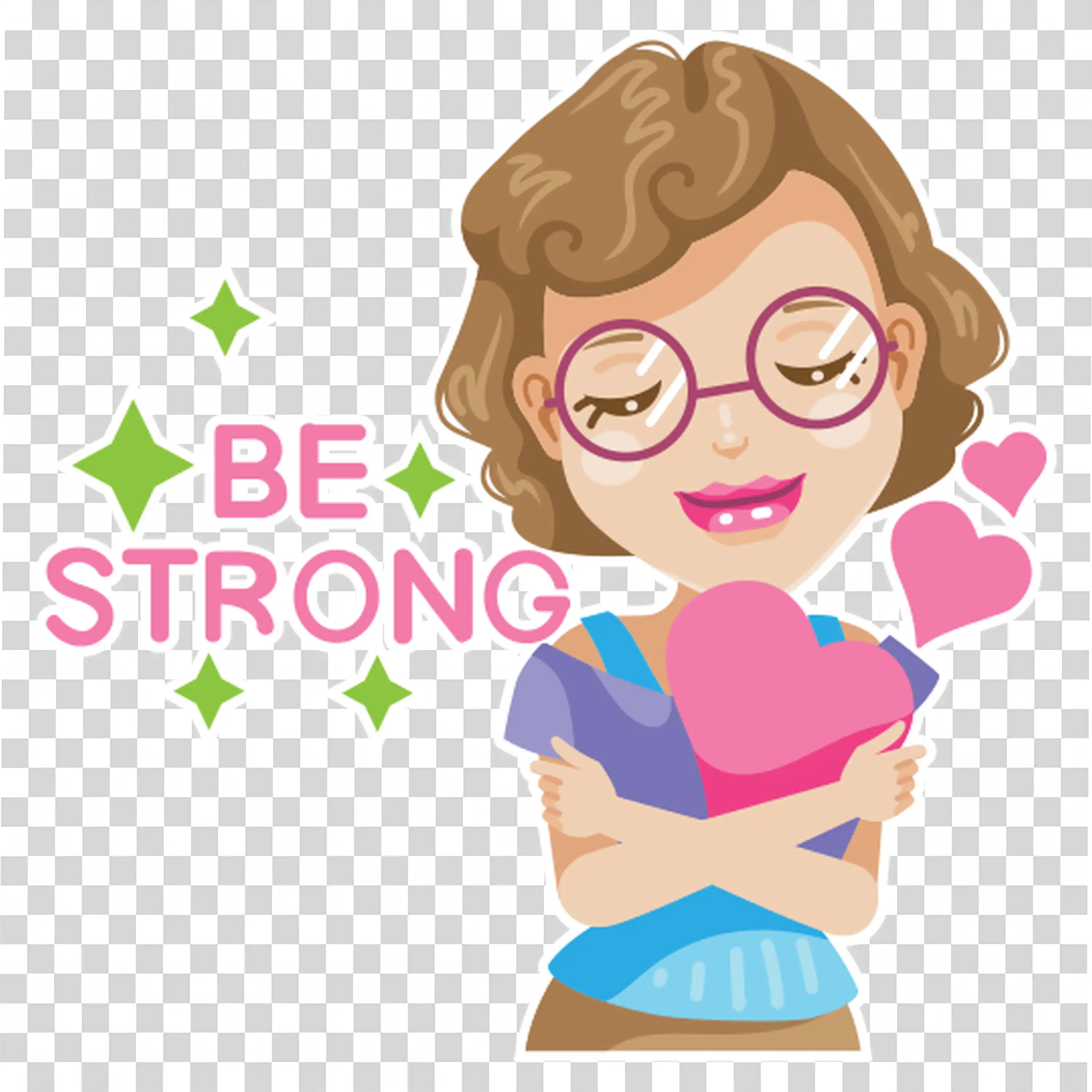 Motivational woman reading a book with be strong text