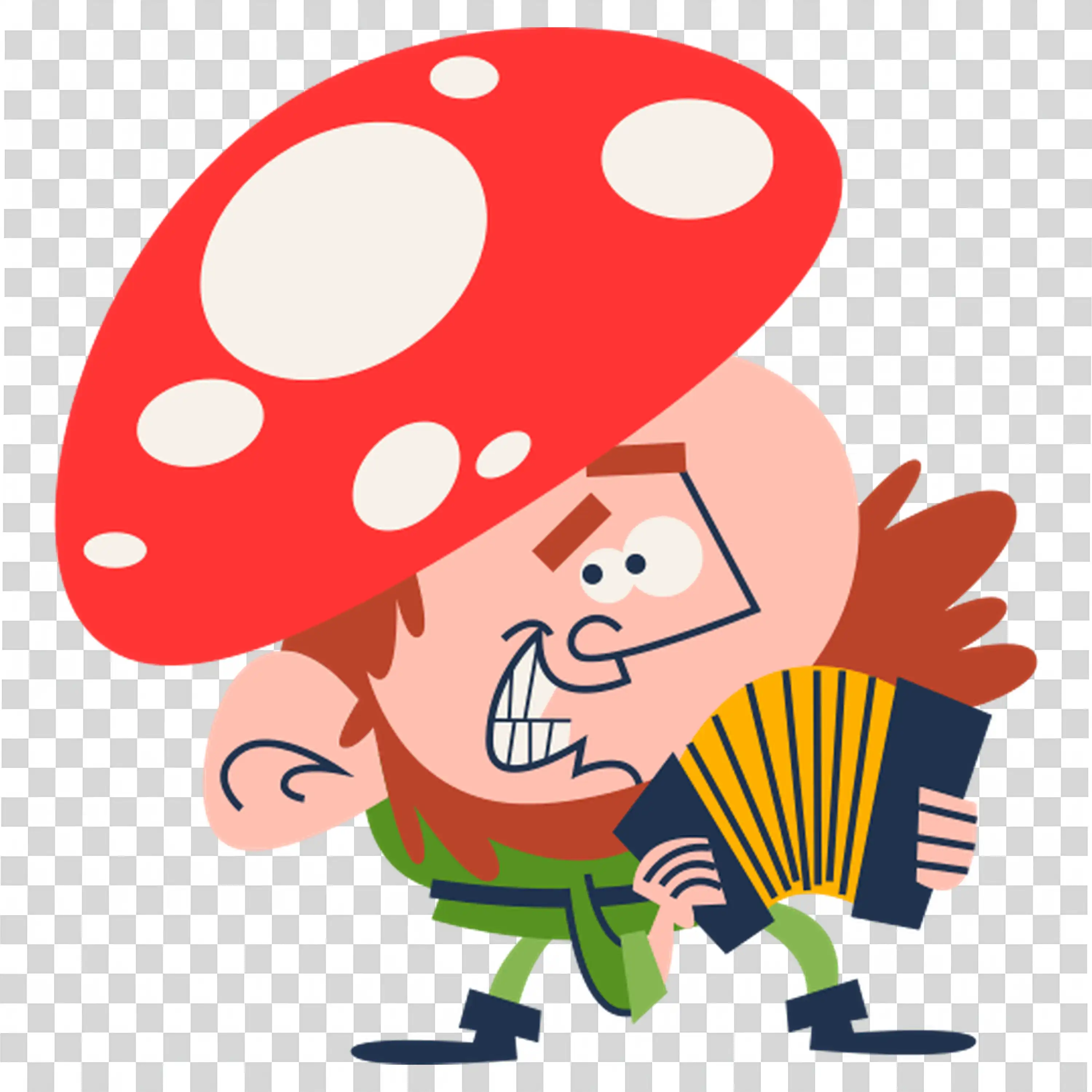Mushroom Character Reading Book in Magical Forest Scene
