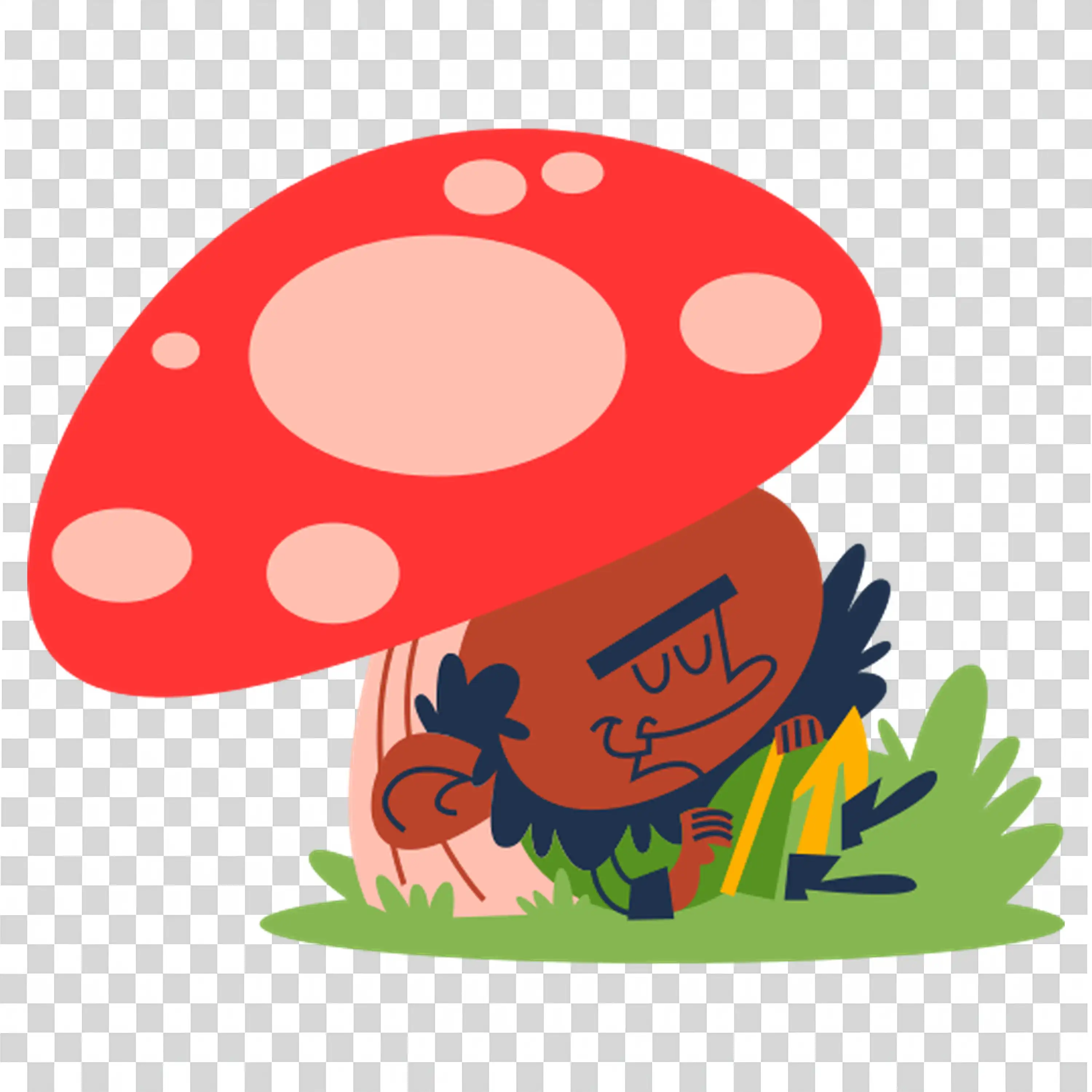 Mushroom House In Forest With Cute Red Cap Roof PNG