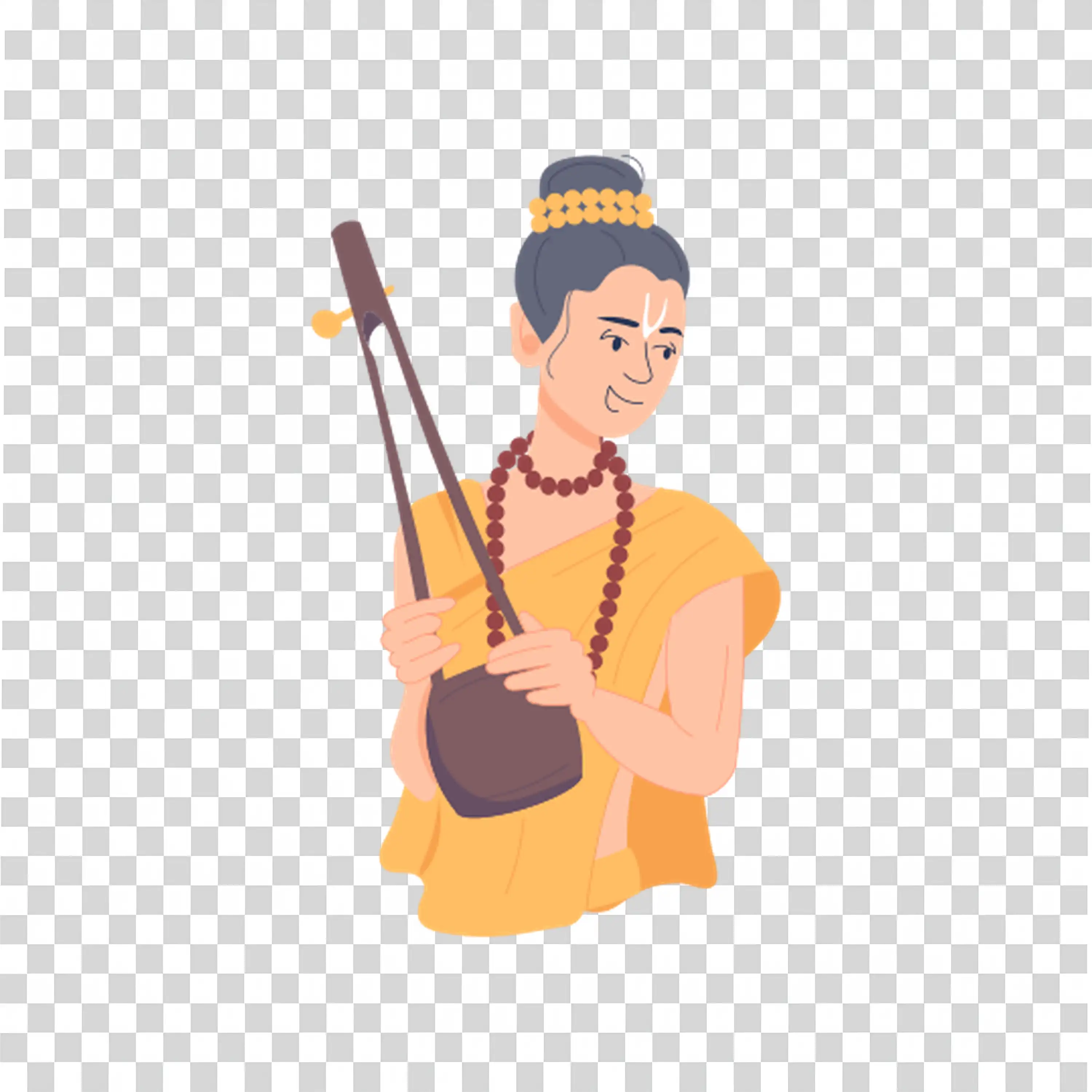 Musician playing a traditional string instrument PNG