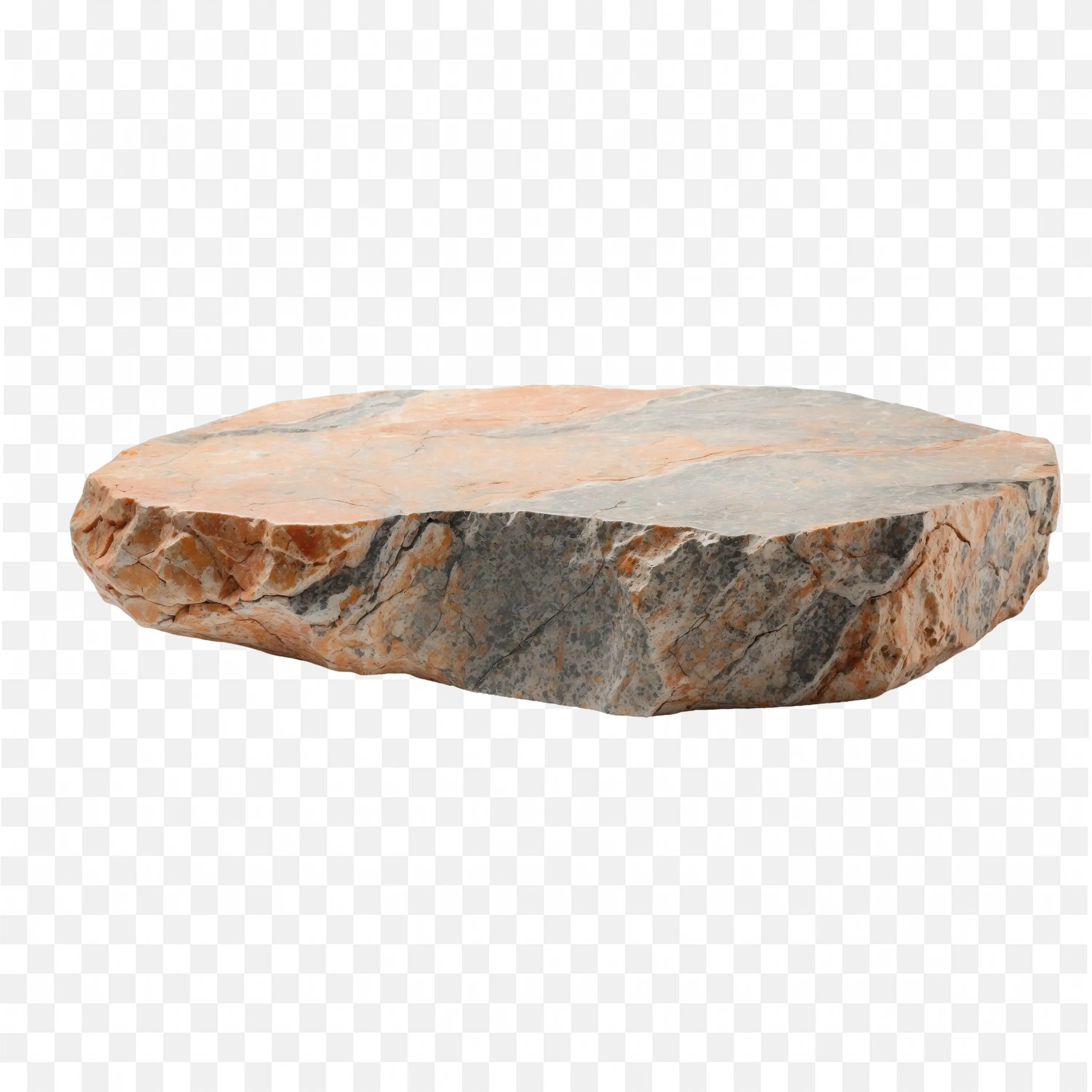 Natural Stone Slab with Edges and Textured Surface PNG