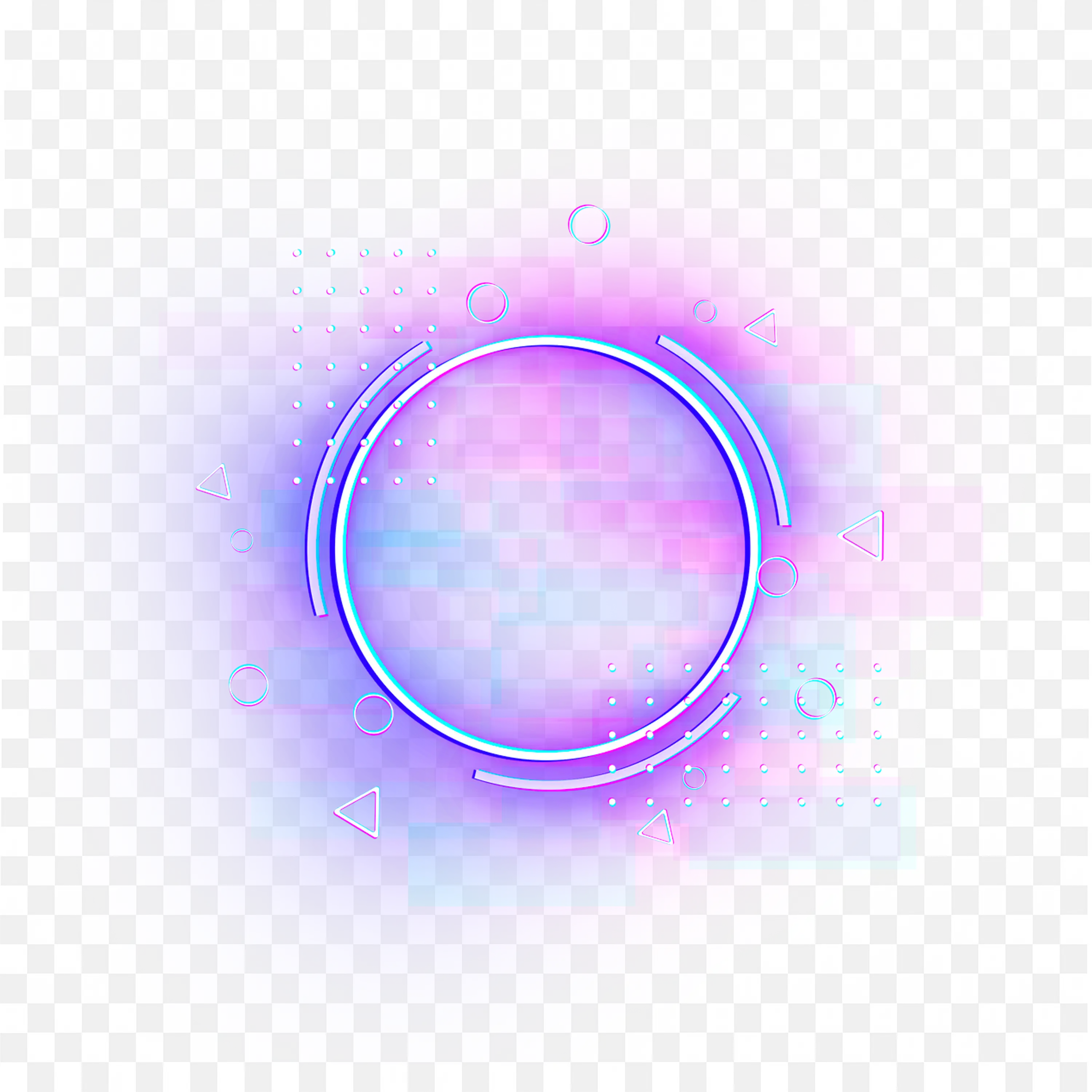 Neon Pink and Purple Glowing Circle Pixel Background PNG