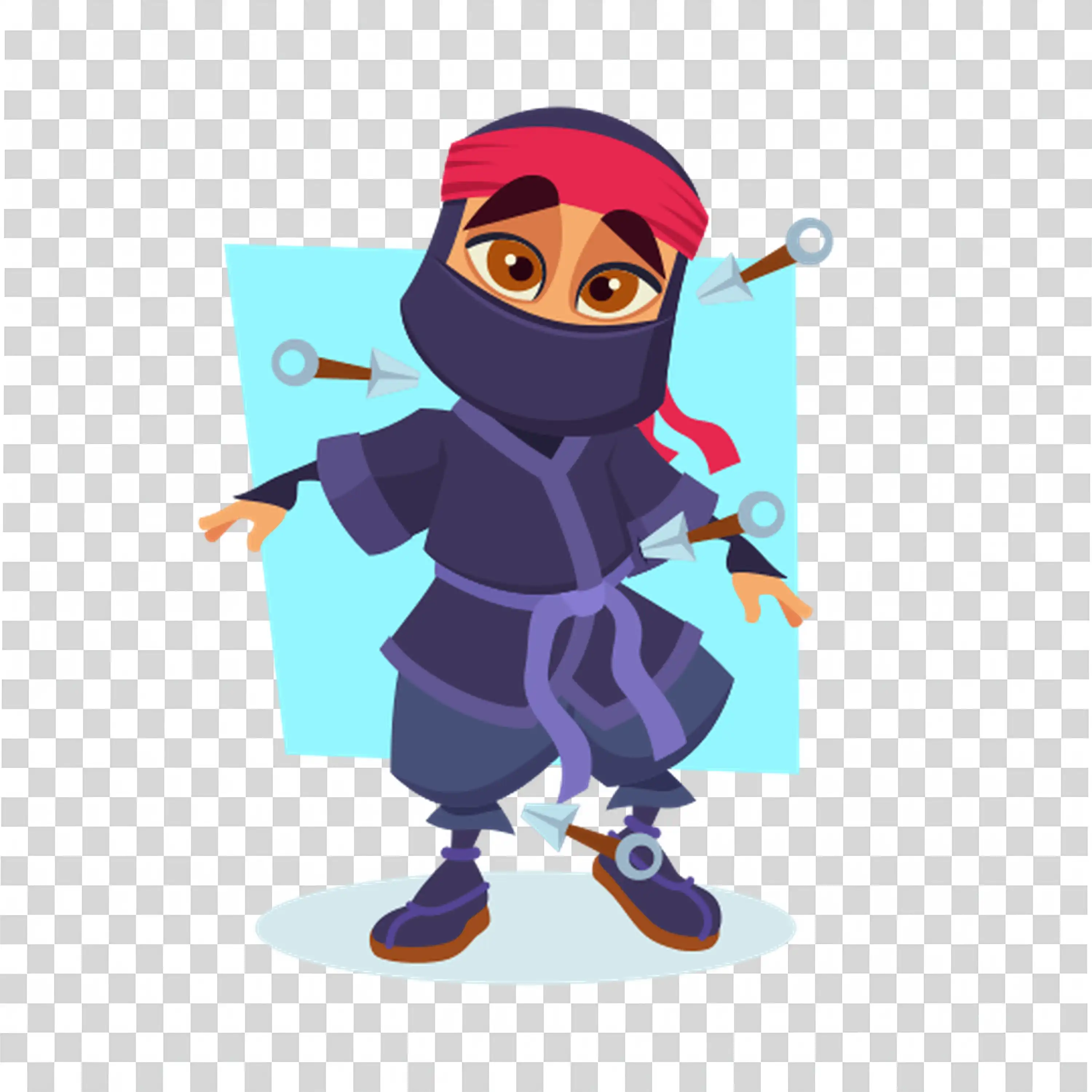 Ninja character holding swords in dynamic action pose
