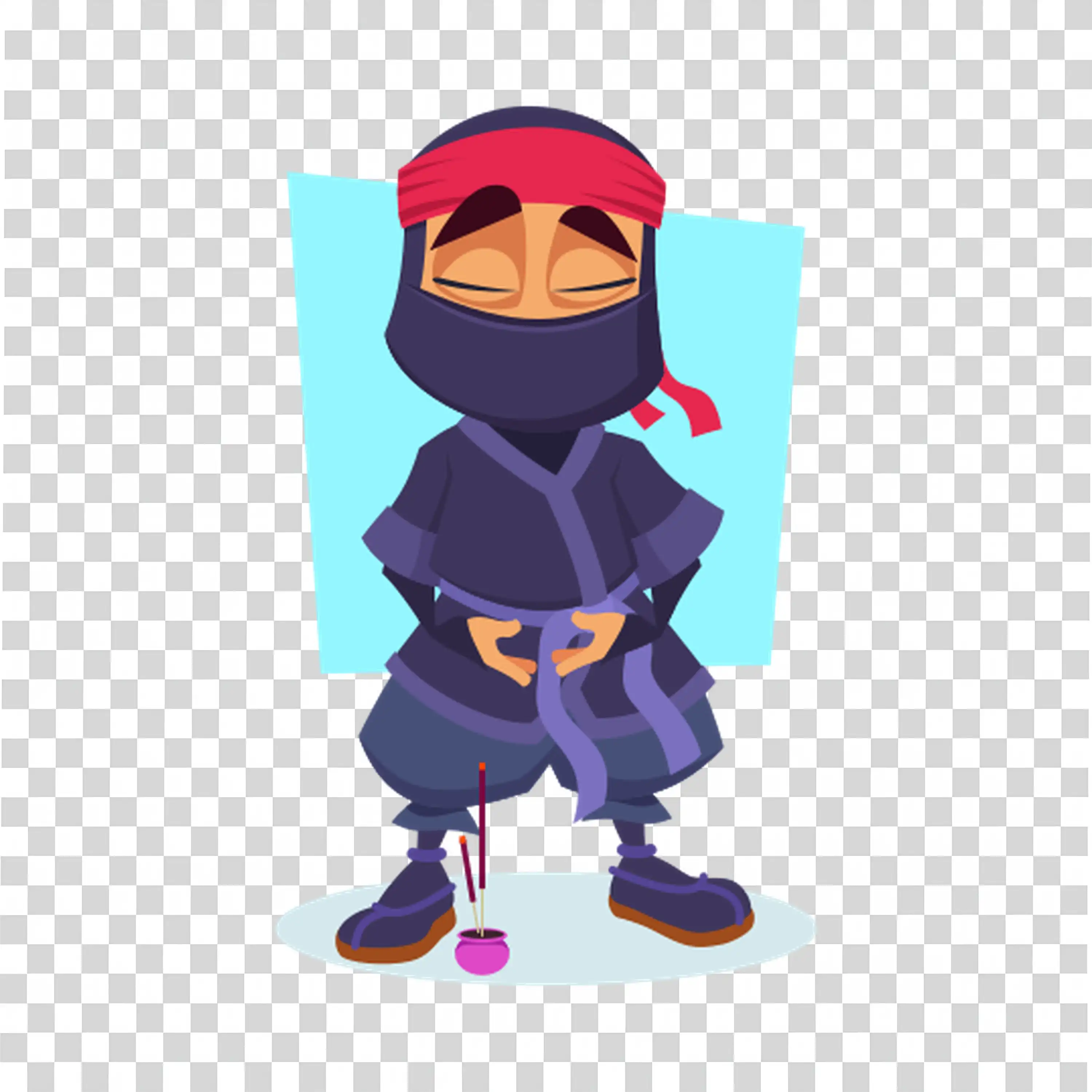 Ninja Standing Strong In Dark Outfit And Mask free PNG