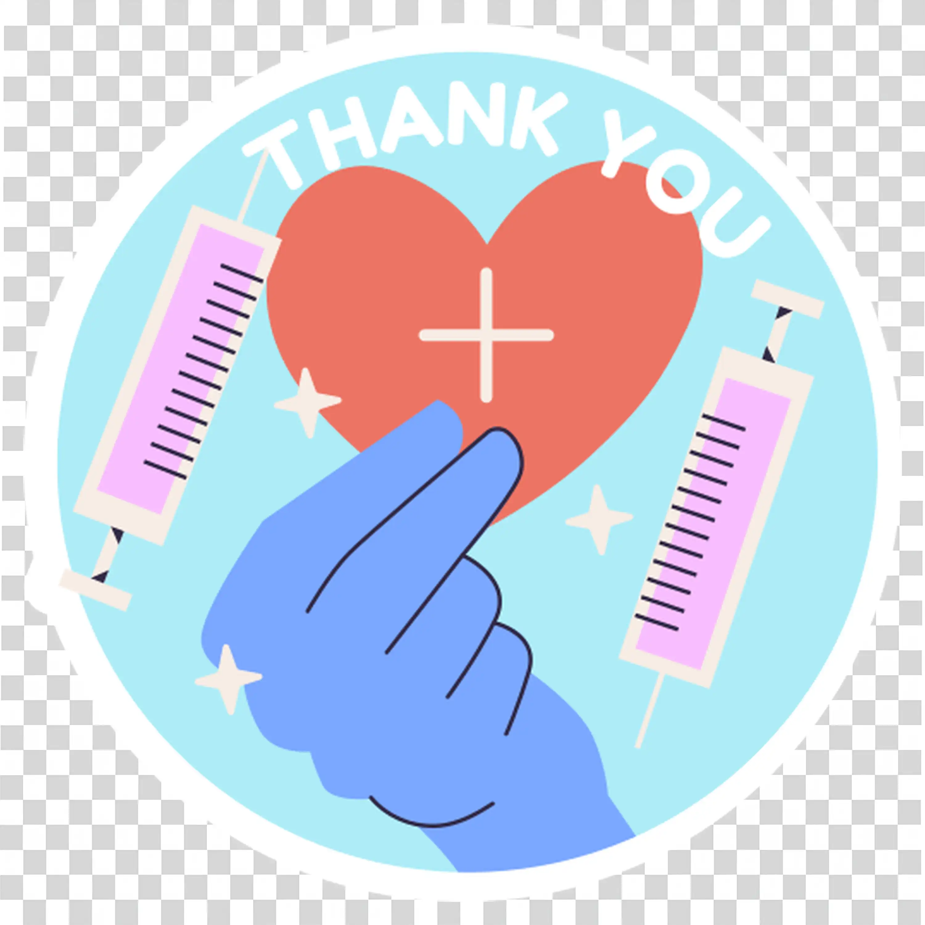 Nurse Hand Holding Thank You Sign with Cross Symbol