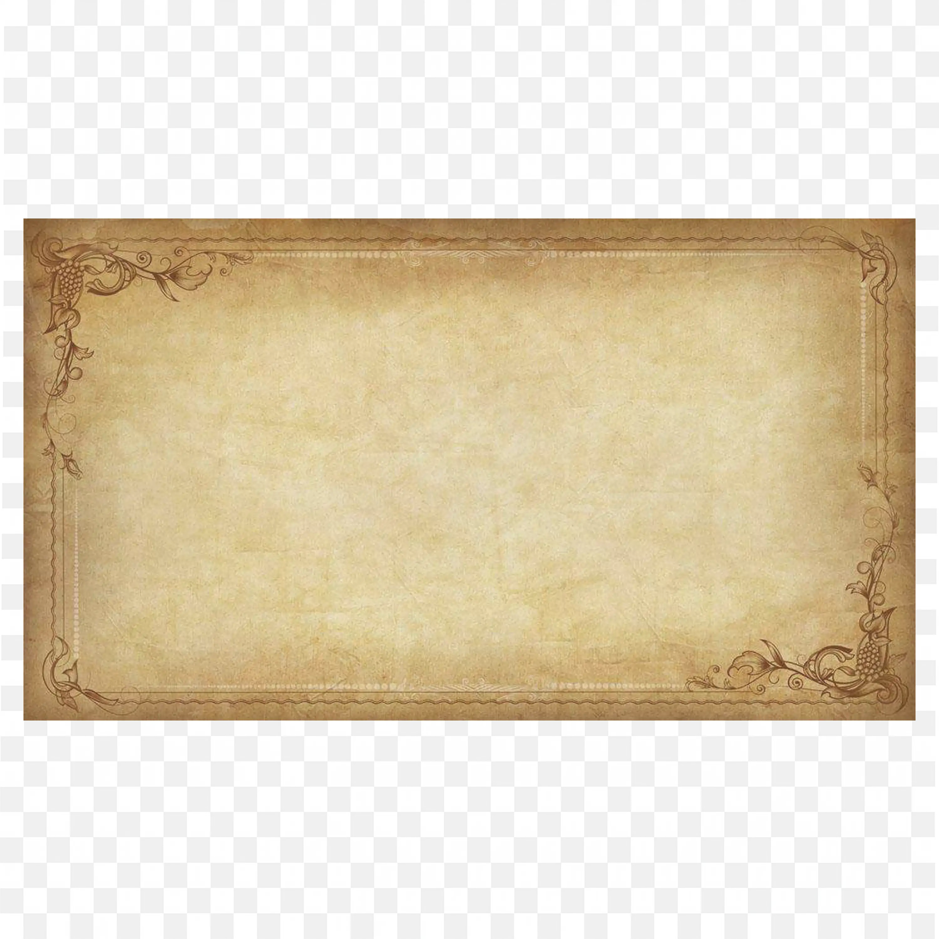 Old Paper Banner Texture with Decorative Border PNG Download