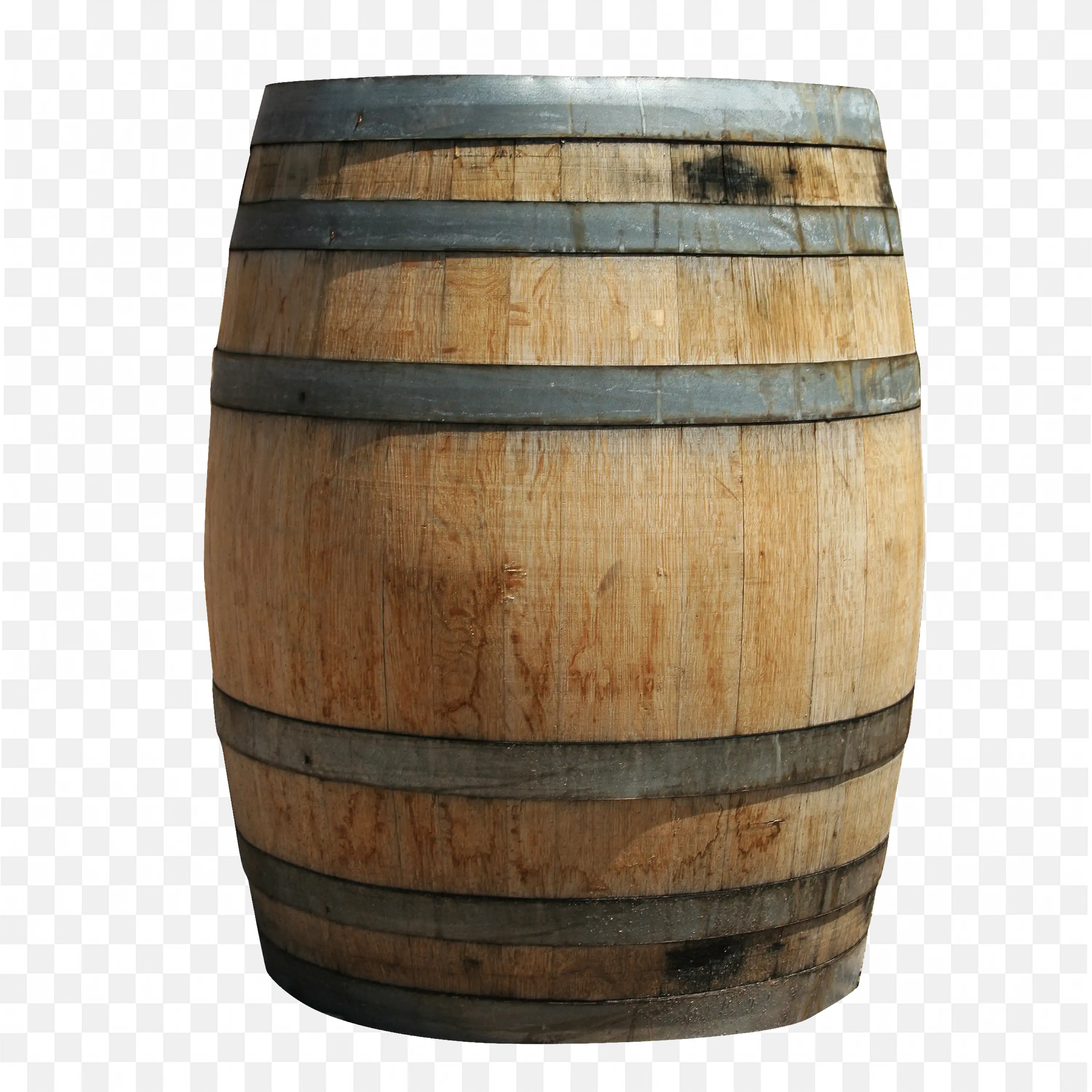Old Wooden Barrel with Metal Bands Clip Art PNG Download