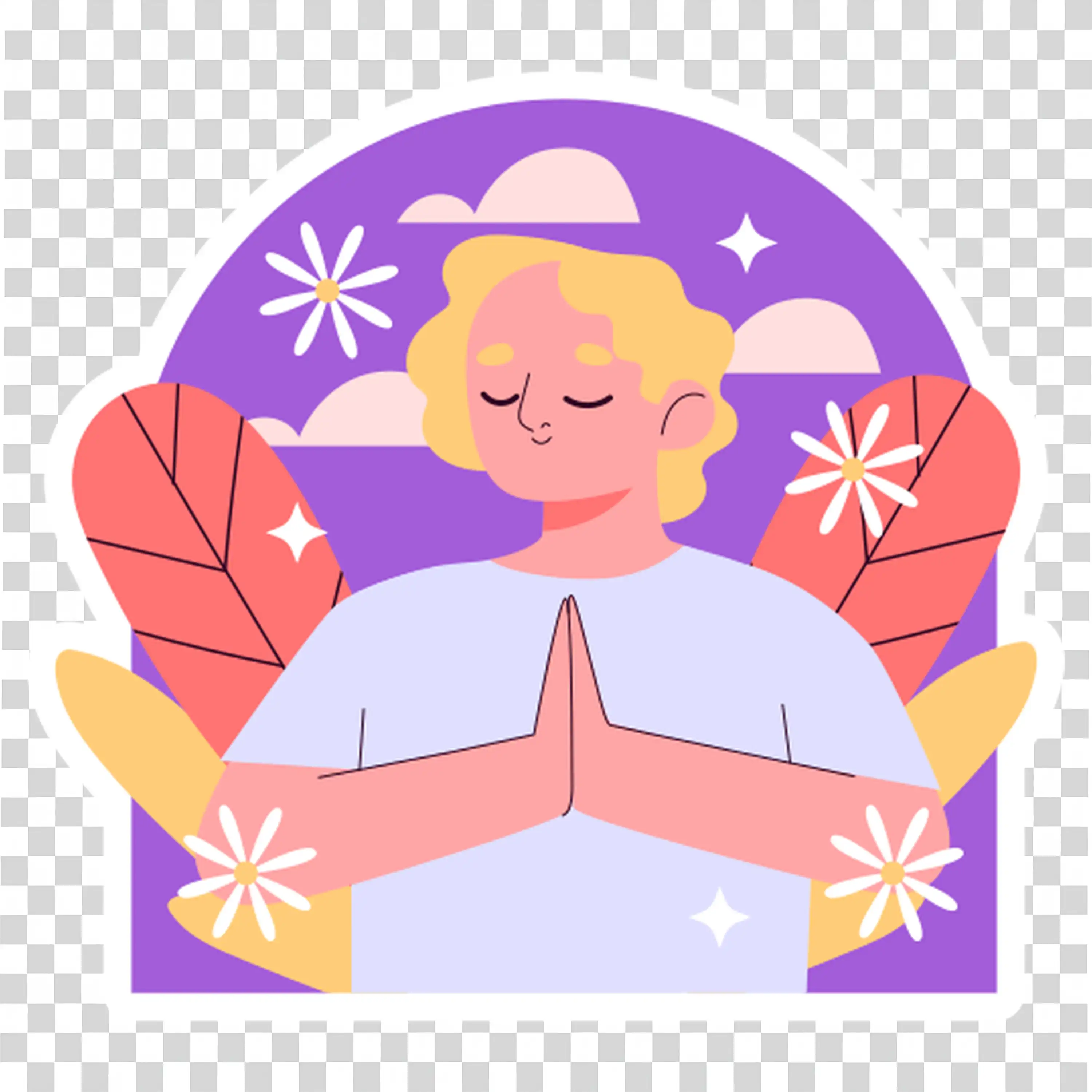 Older Woman Meditating Peacefully in Lotus Position