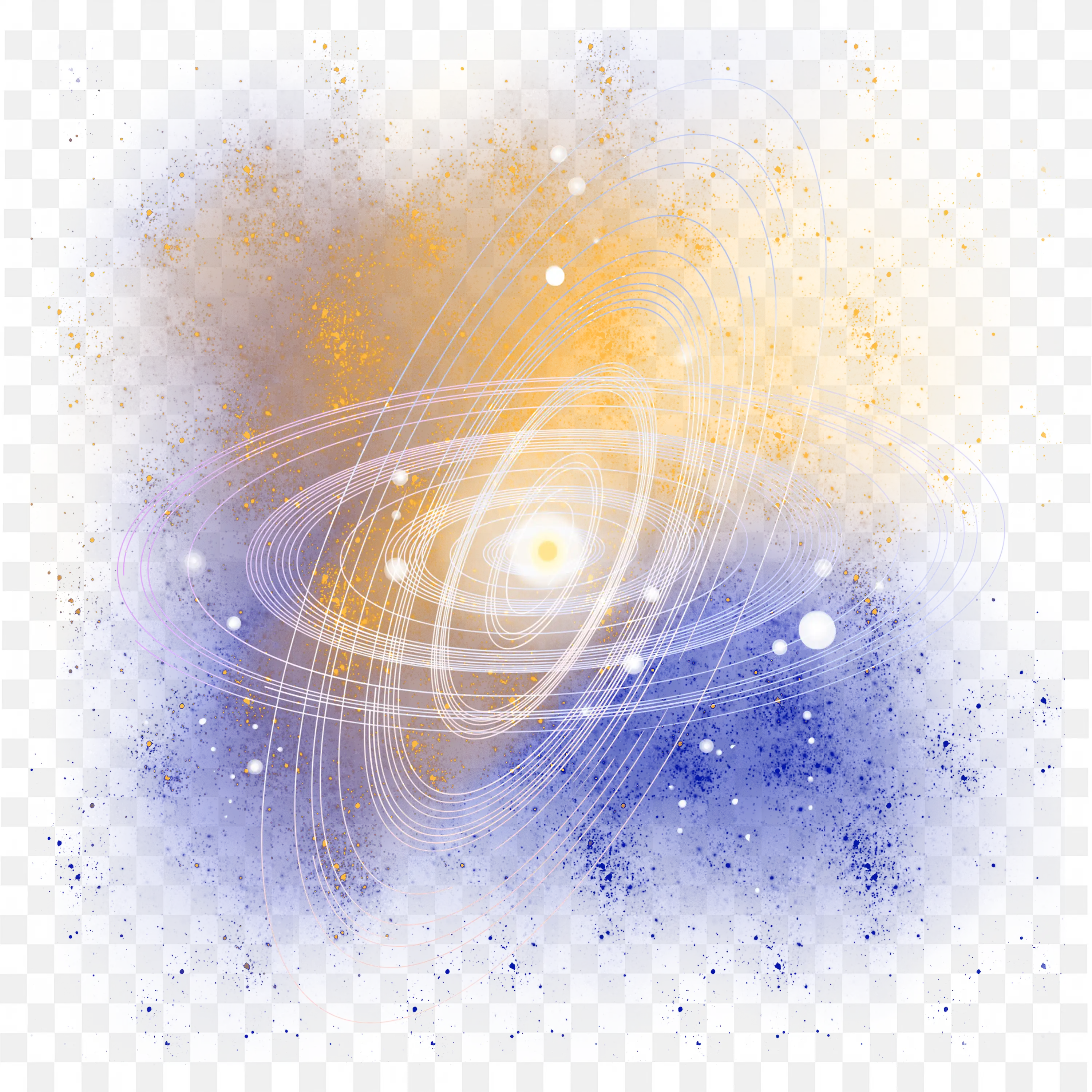 Orange and Blue Galaxy Loop Cosmic Abstract Space Clip Art