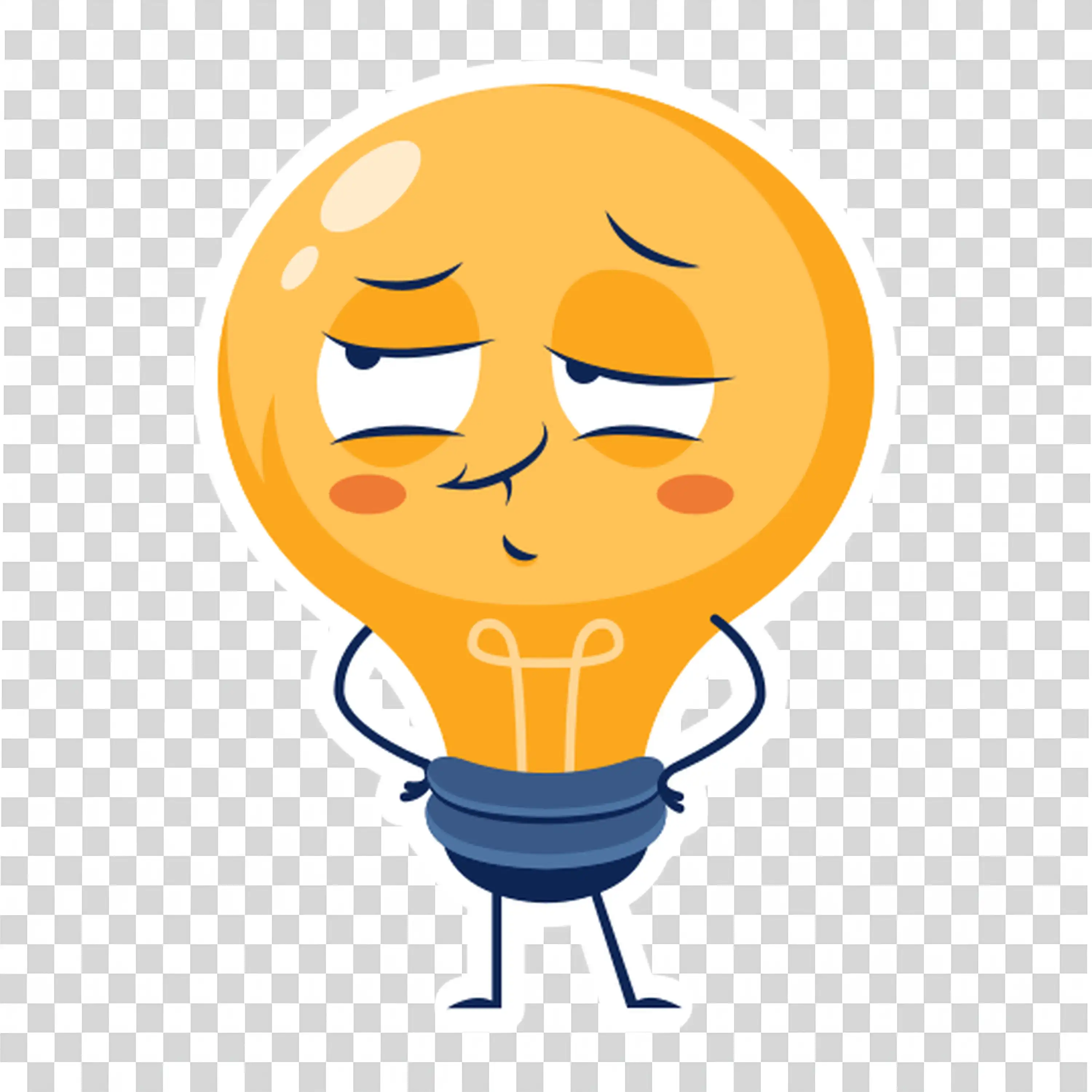 Orange Emoji Face Showing Tired and Sleepy Expression