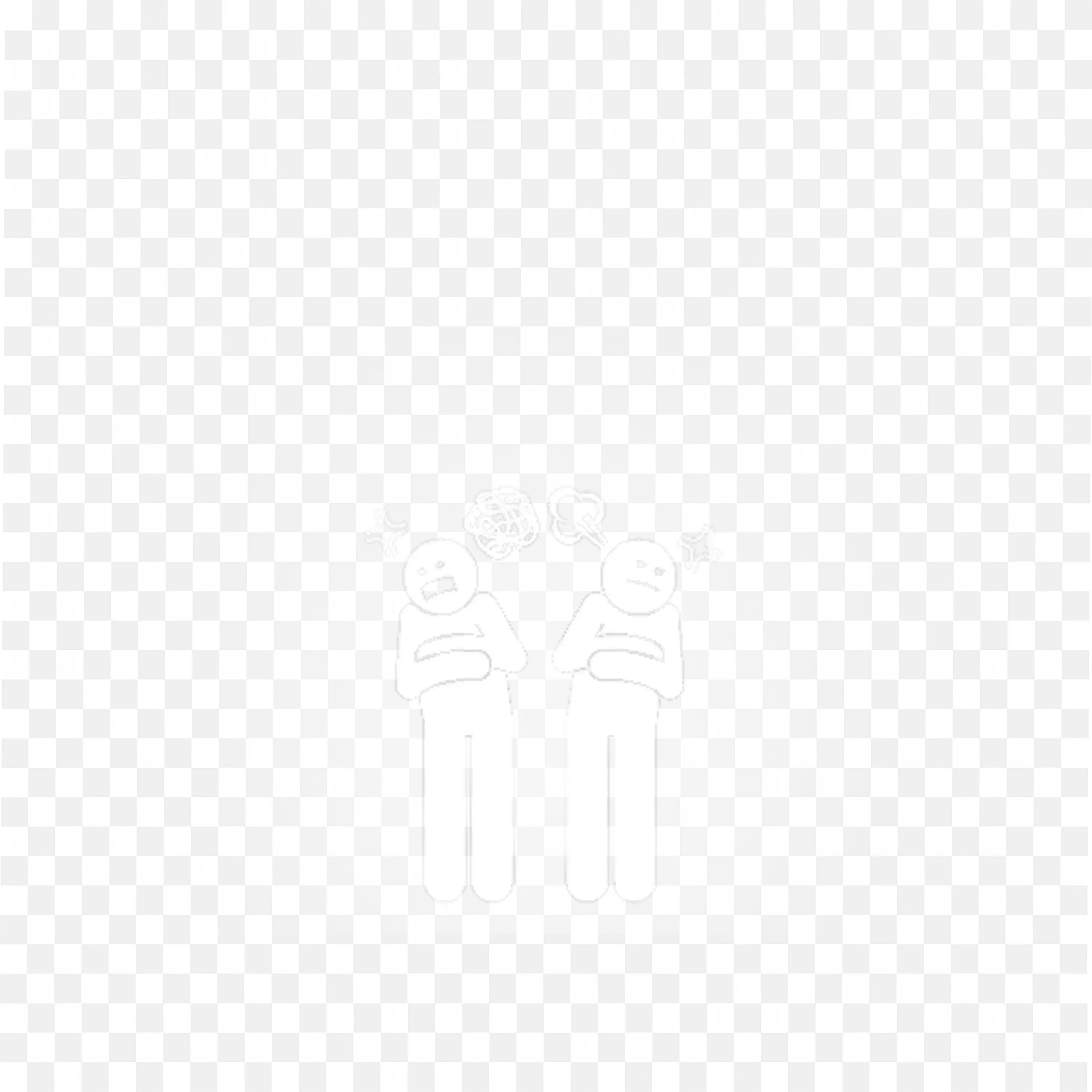 Outline of Two People Feeling Frustrated with Angry Symbols