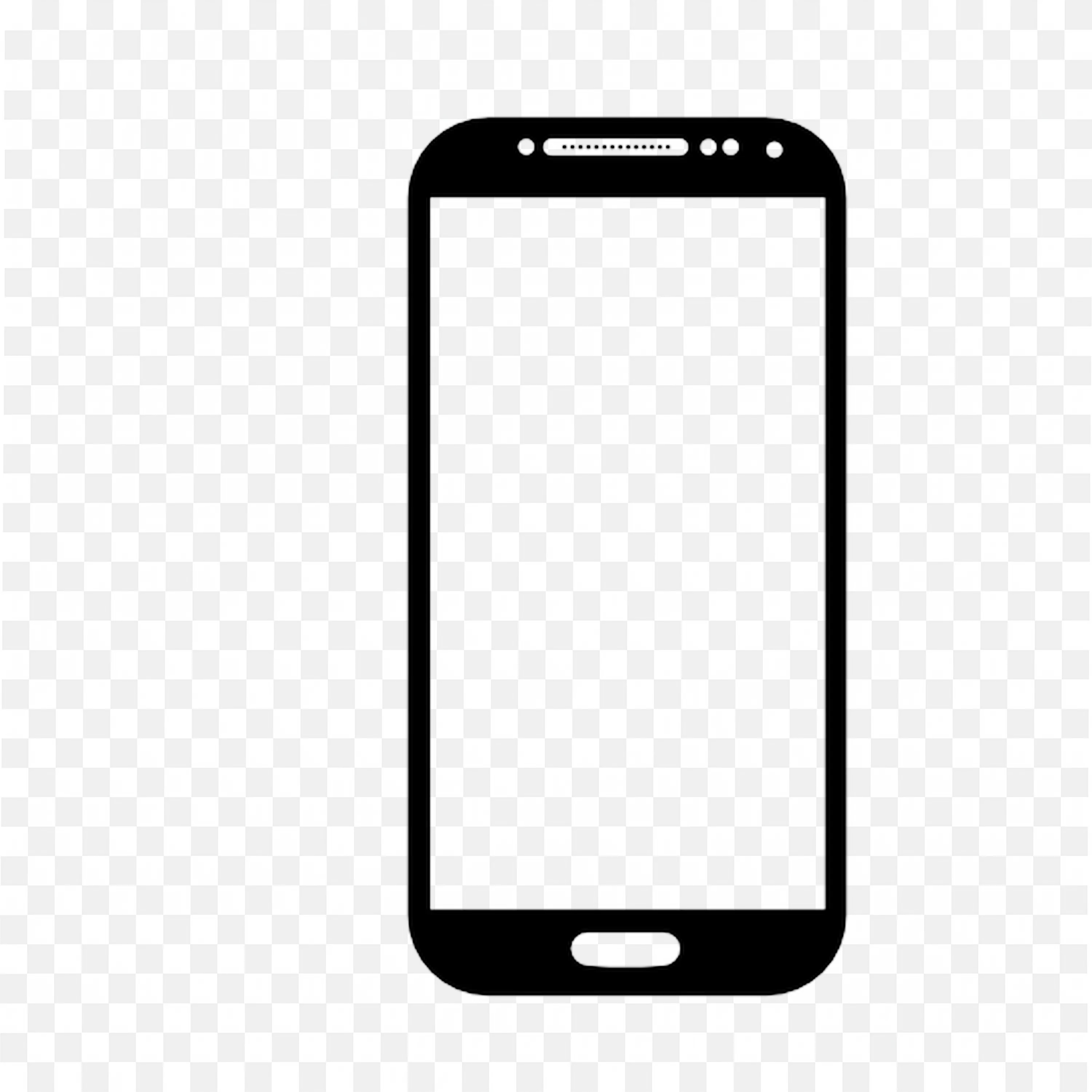 Outline of an Old Mobile Phone with Home Buttons Free Png