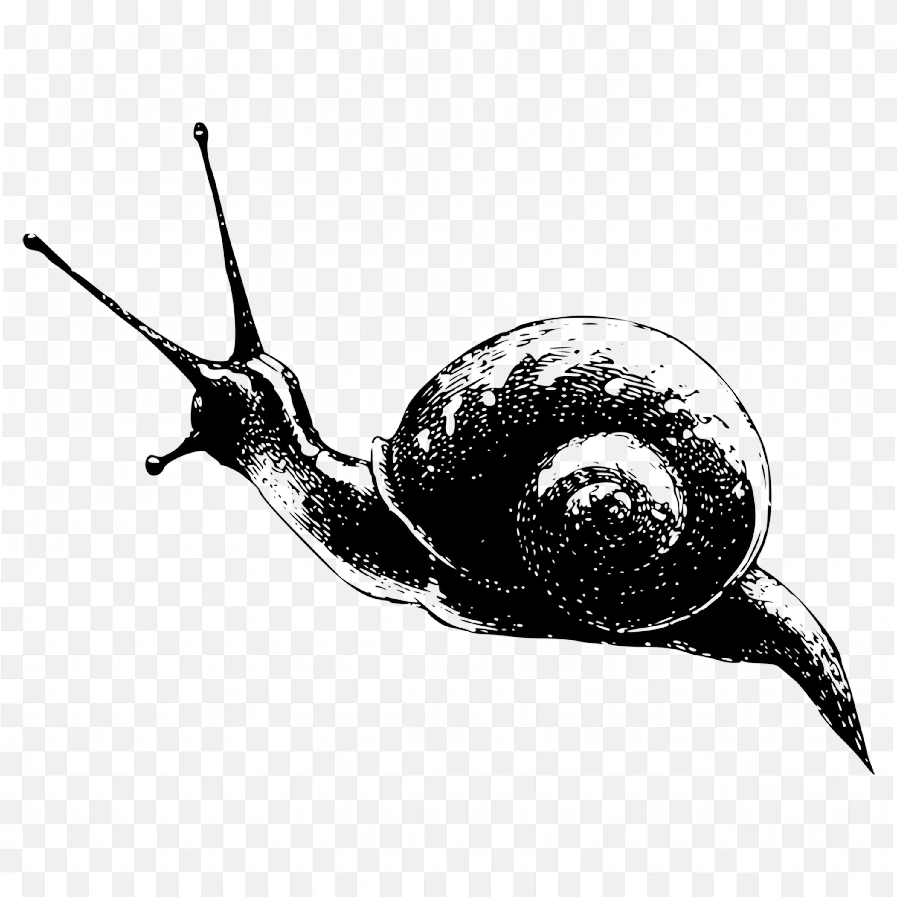 Outline of a Snail Creeping in the Floor Free Png Image