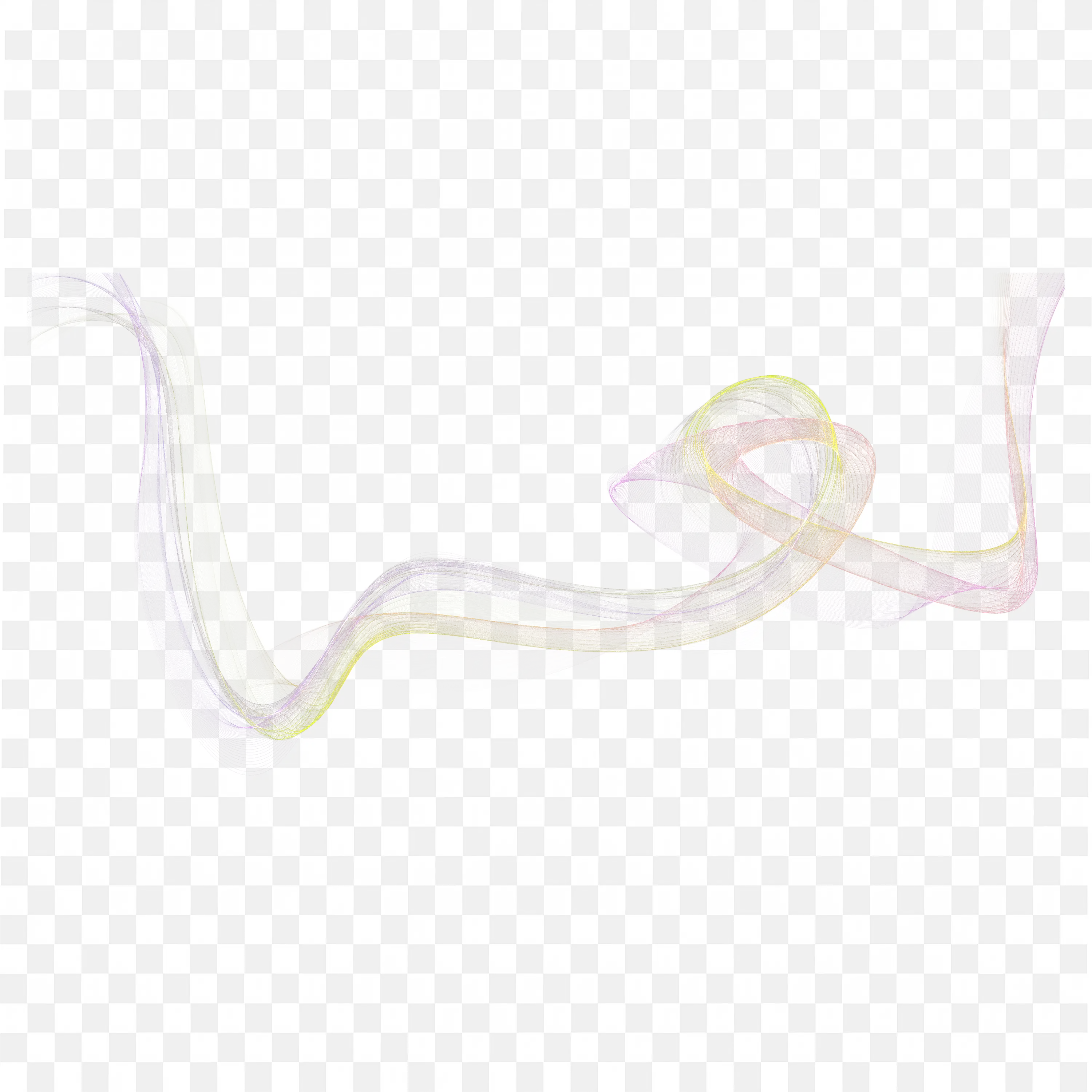 Pastel Coloured Abstract Smoke Ribbon with Soft Edges PNG
