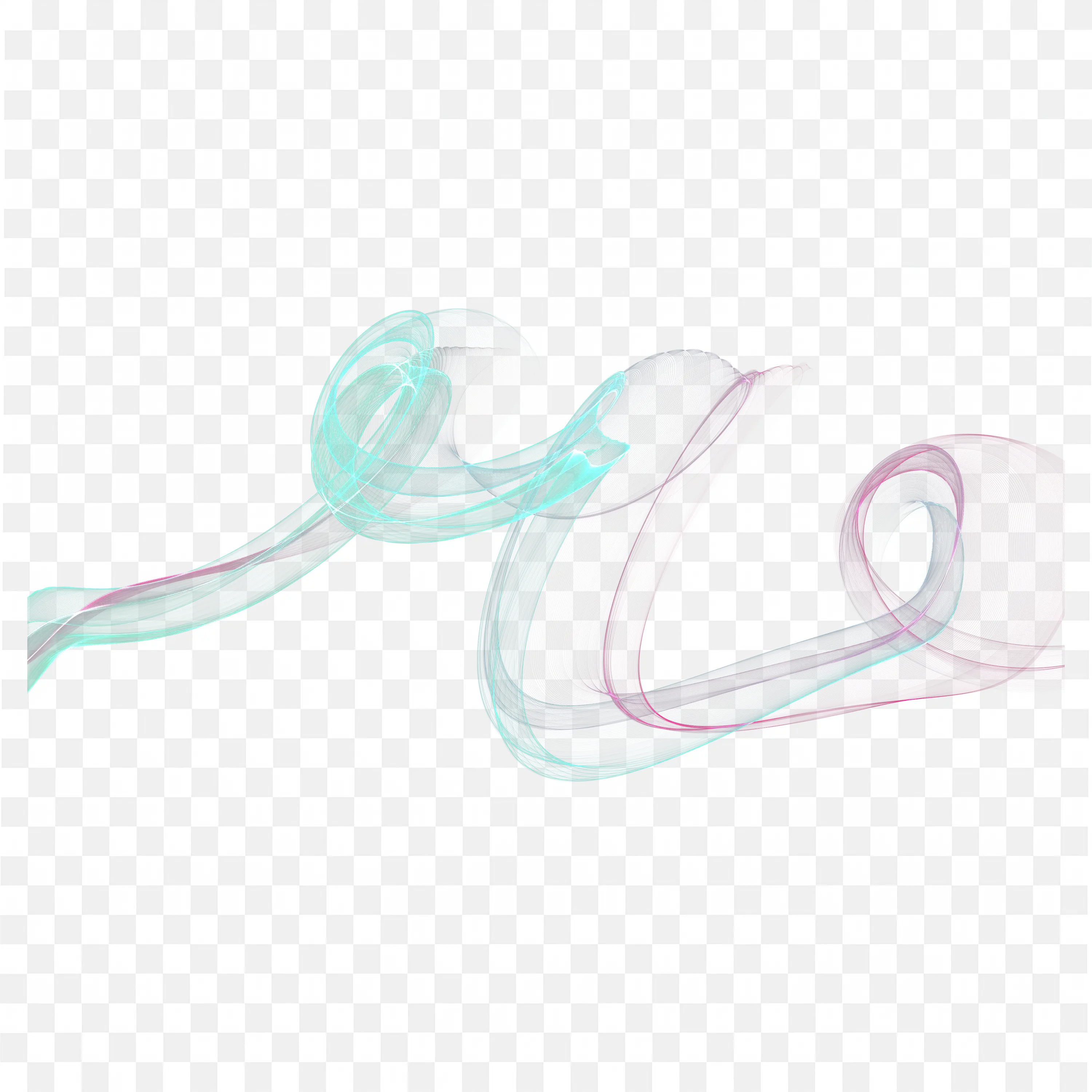 Pastel Rose and Blue Smoke Ribbons Moving Clip Art PNG