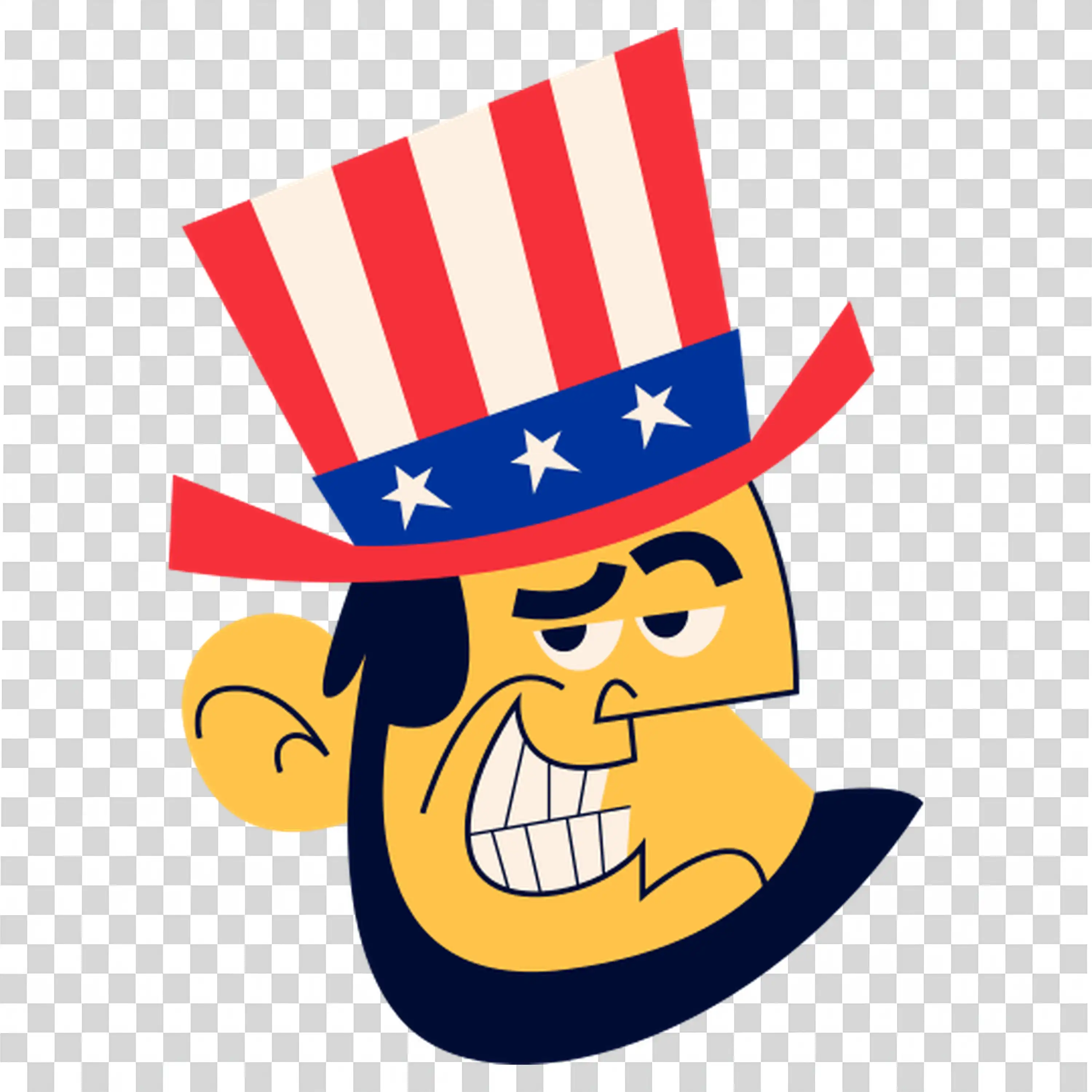 Patriotic Man Pointing Forward With Bold Hat PNG image