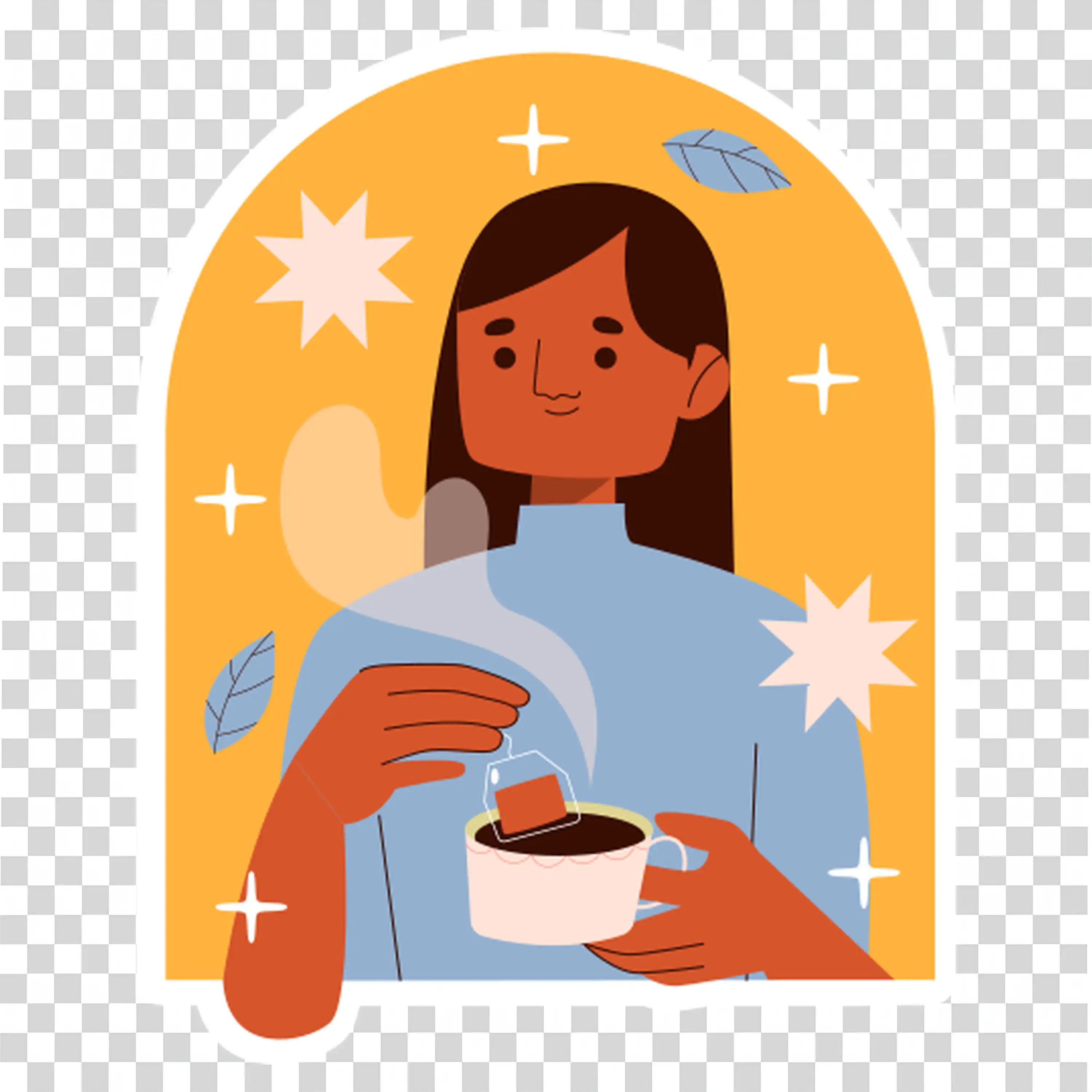 Person dressed as a mushroom in a cozy setting PNG