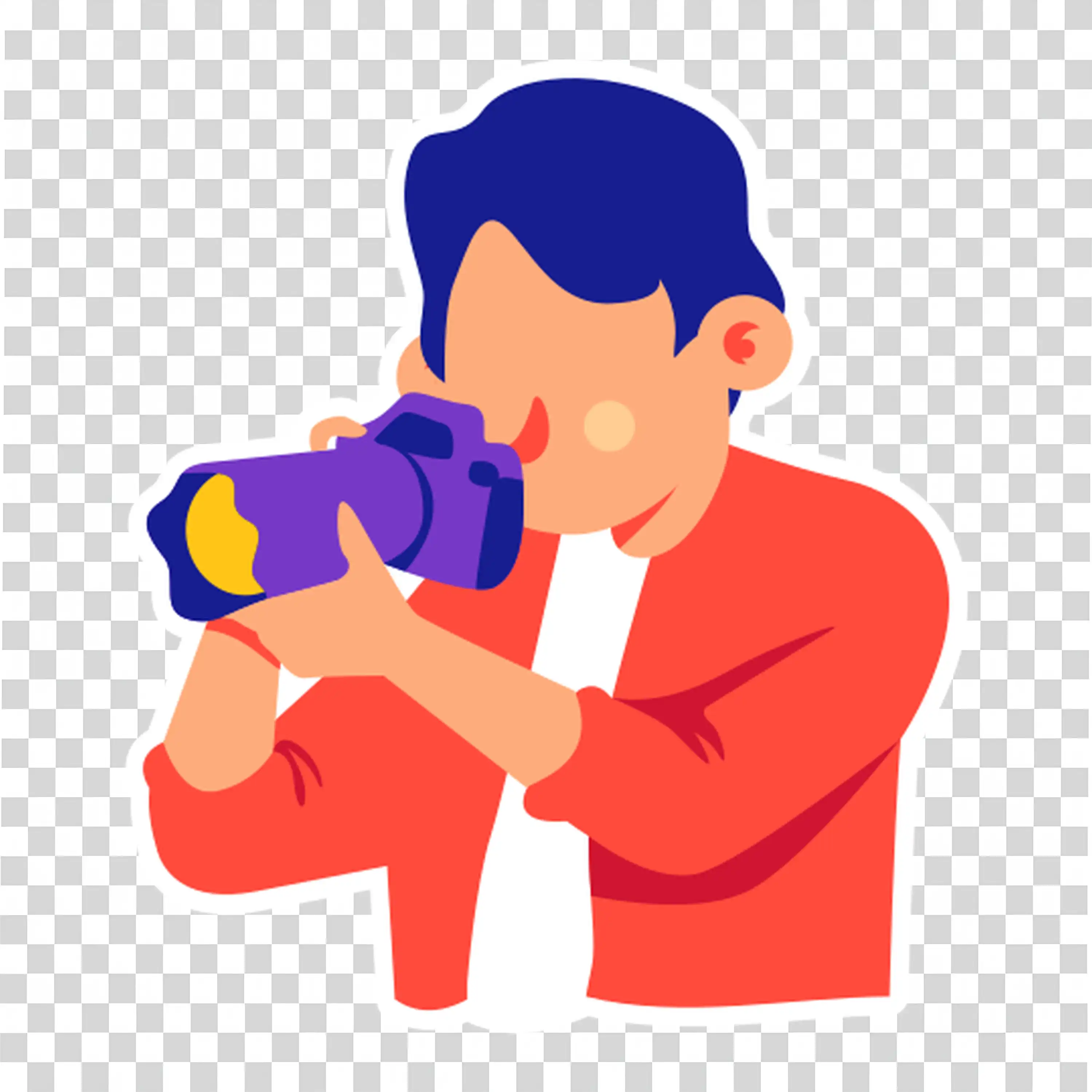 Person holding a camera capturing a creative moment