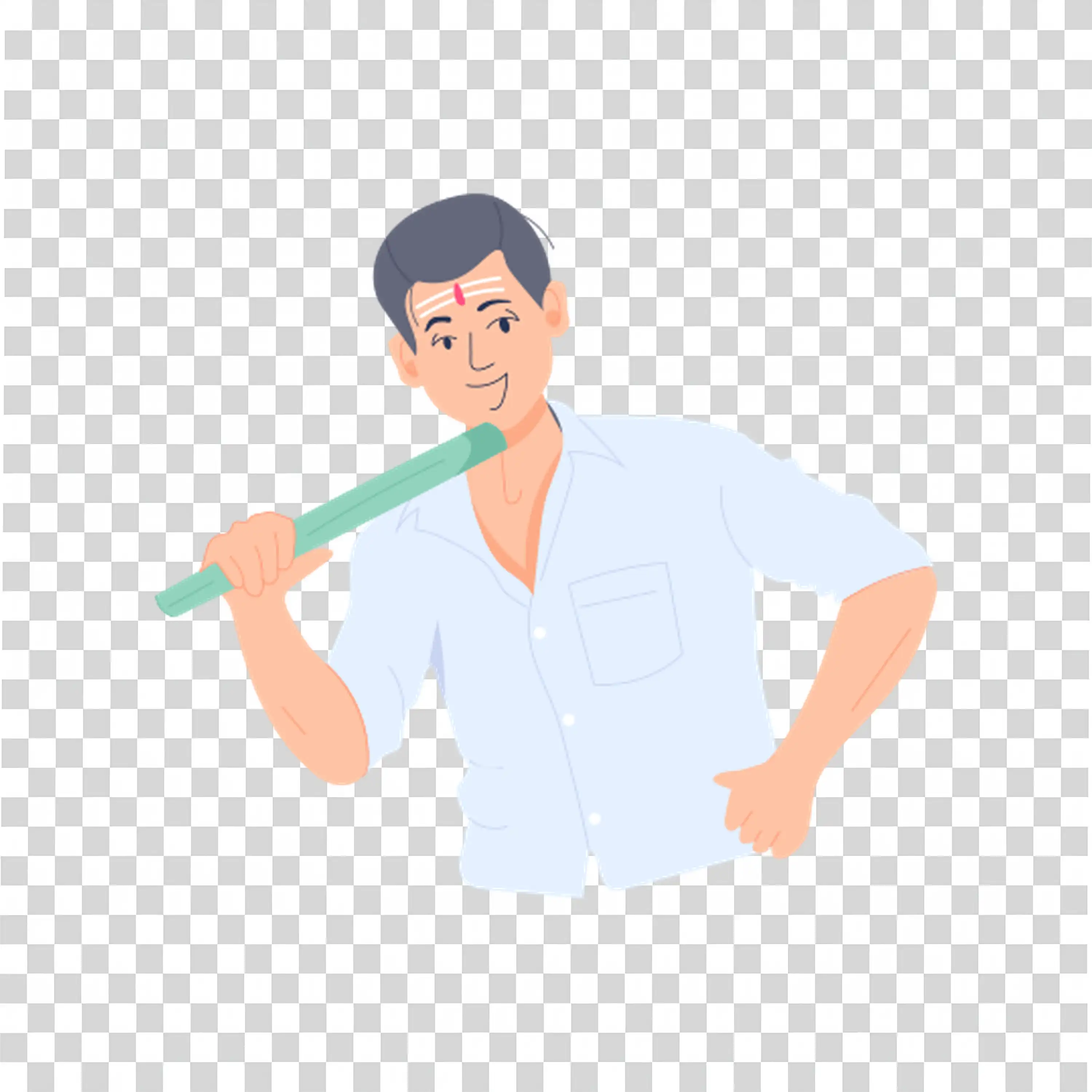 Person Holding a Tool and Smiling free PNG download