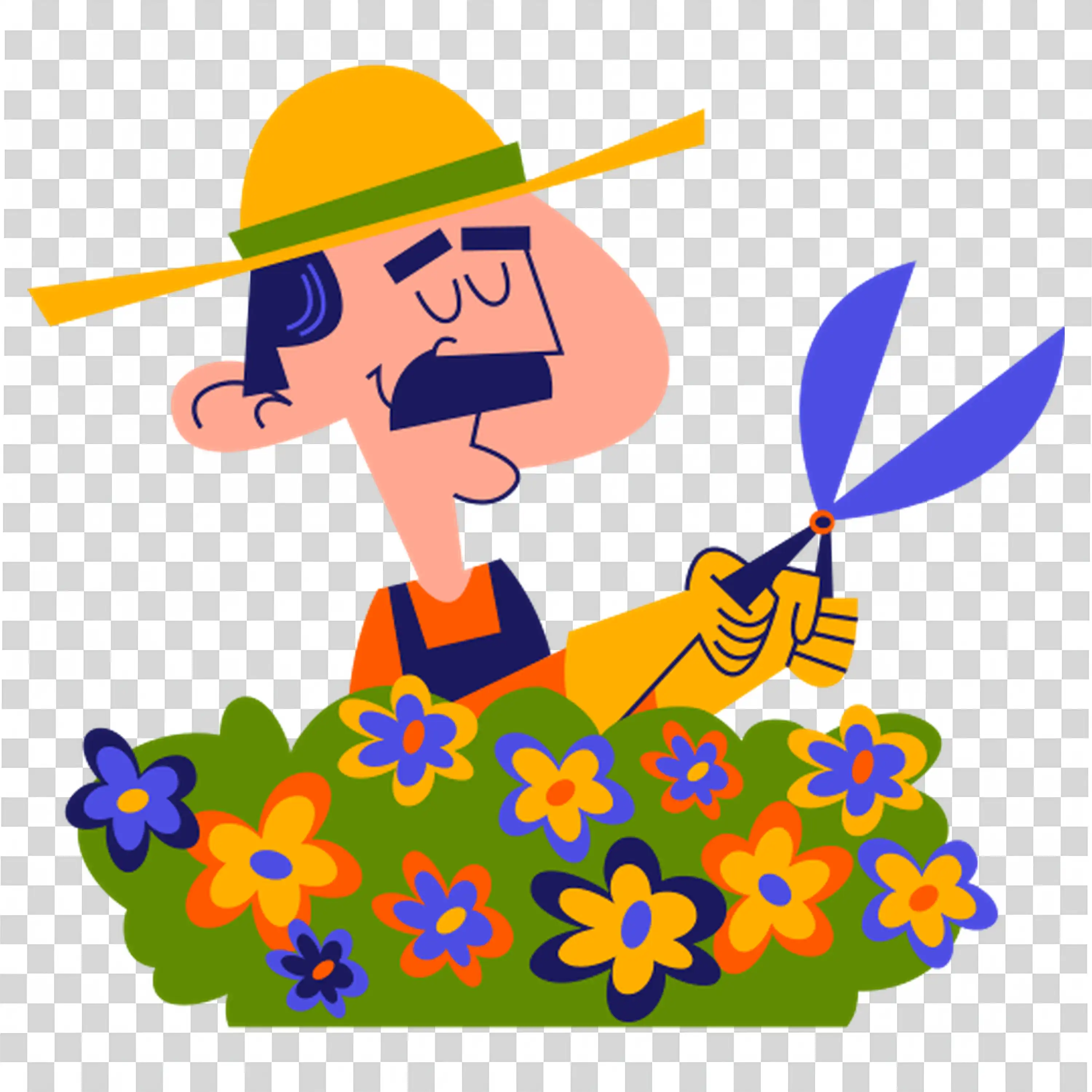 Person Holding Basket of Flowers in Garden download PNG