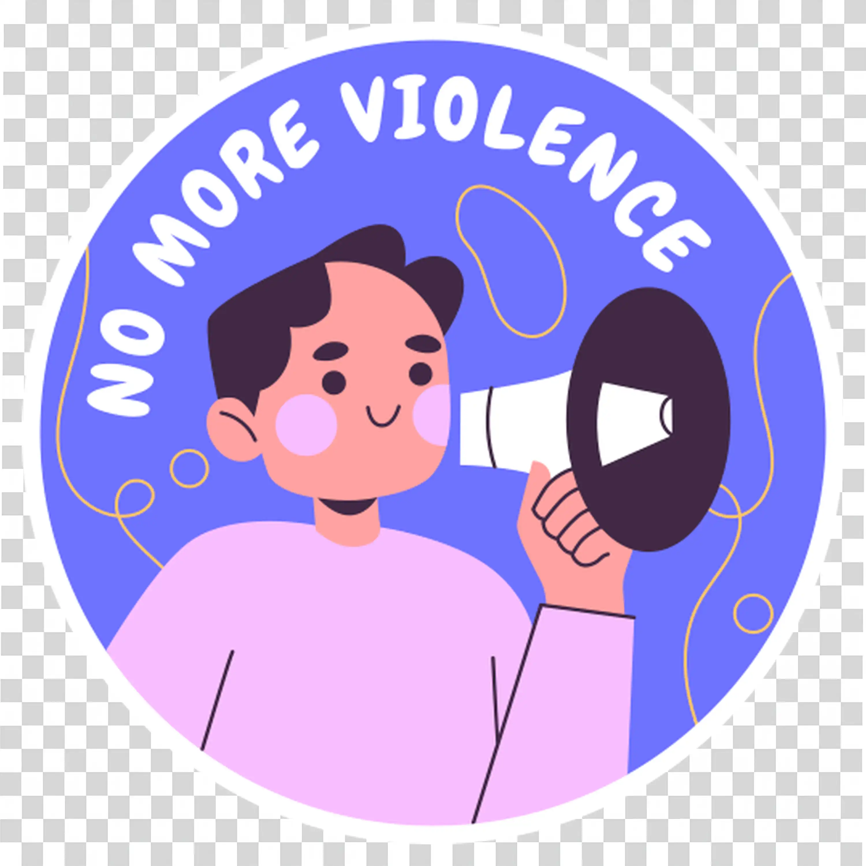 Person speaking out against violence with a strong message