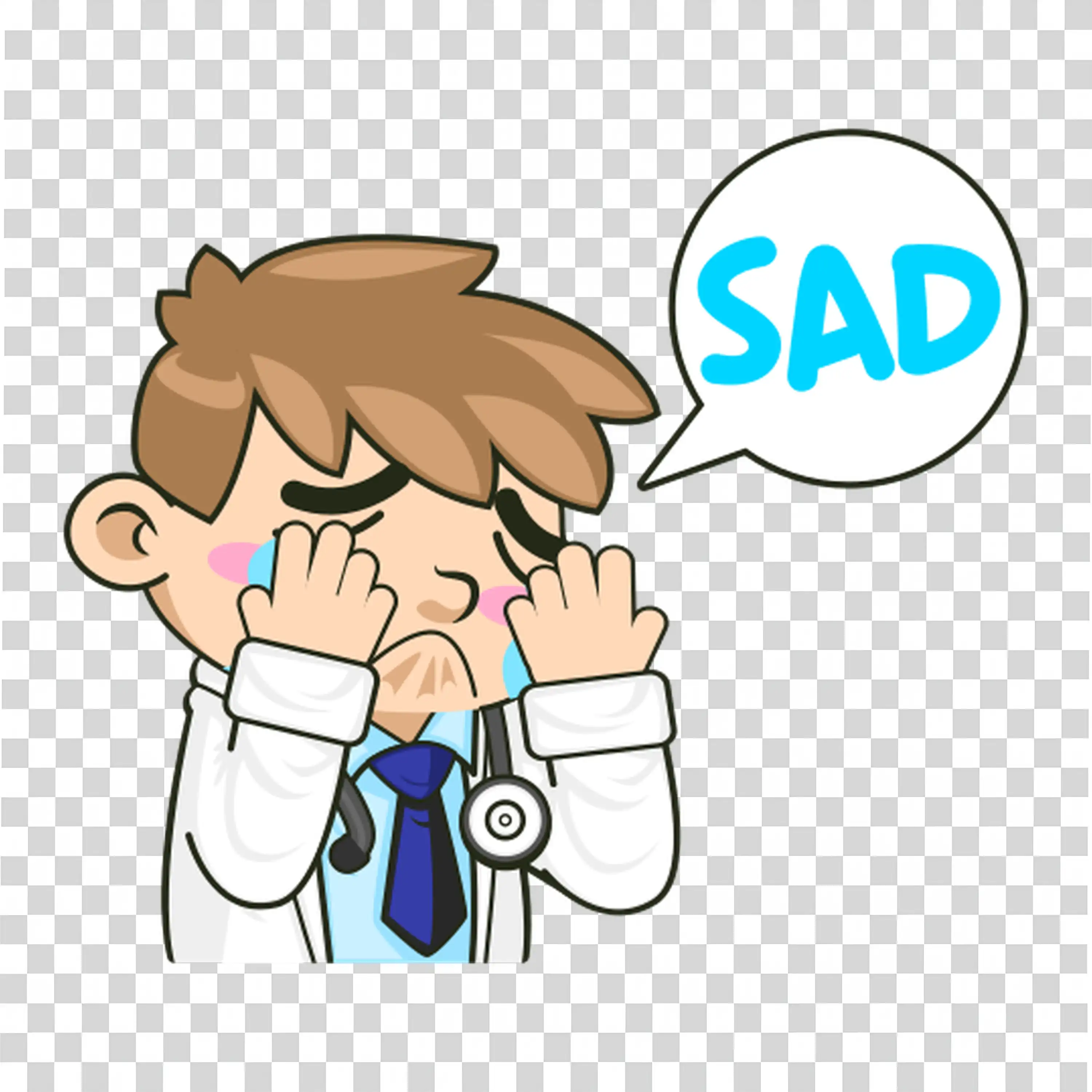 Person Wearing Headphones with Sad Expression free PNG