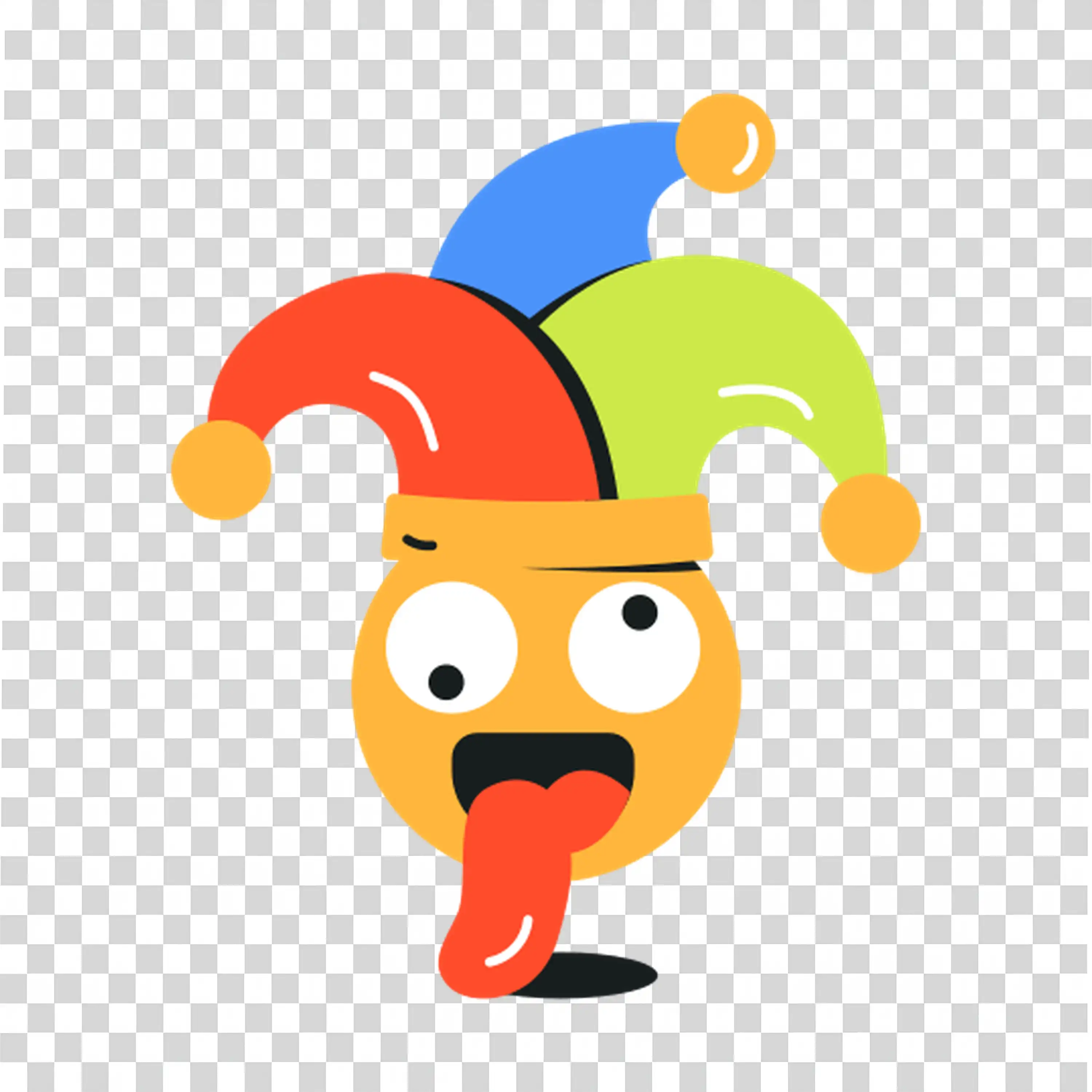 Person Wearing Jester Hat Acting Silly and Funny PNG