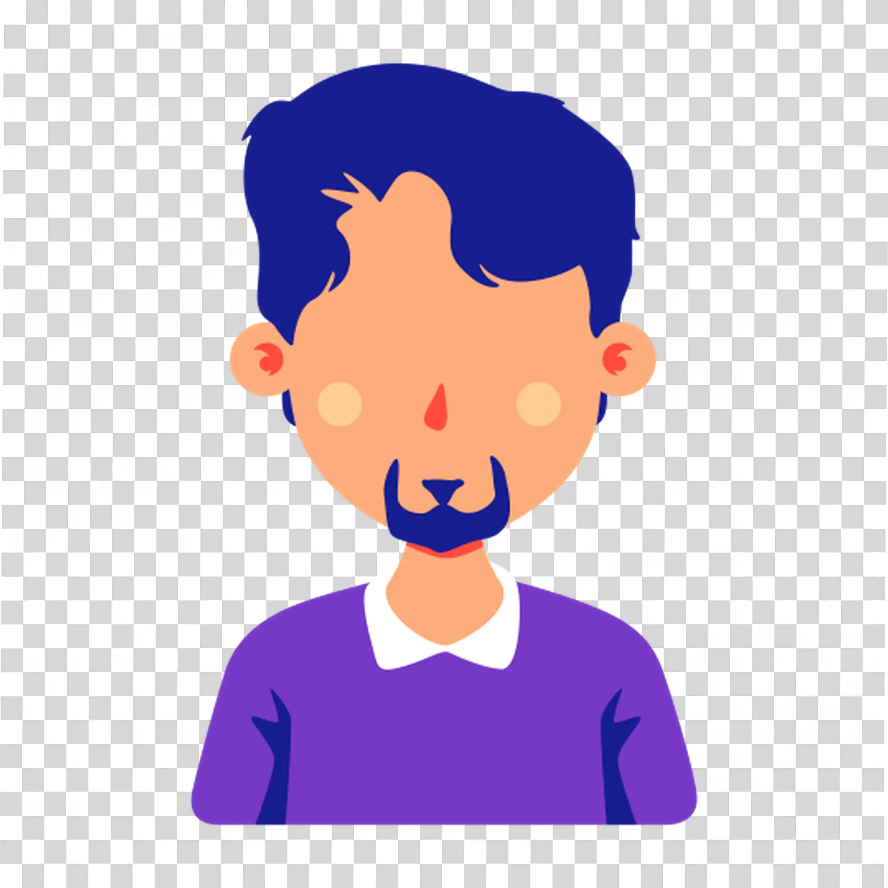 Person with Beard and Cool Blue Jacket free PNG image