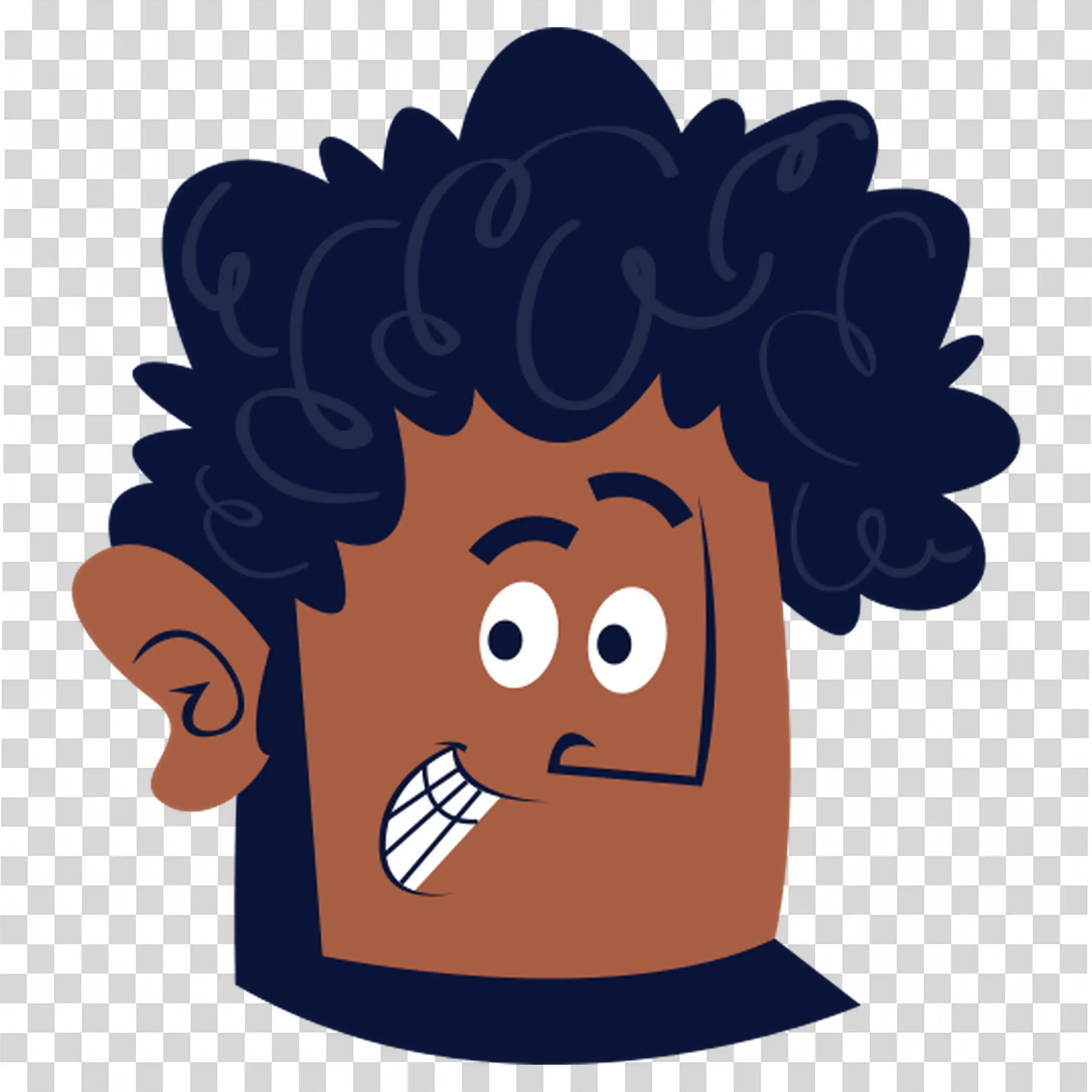 Person with big curly hair showing a bold confident look