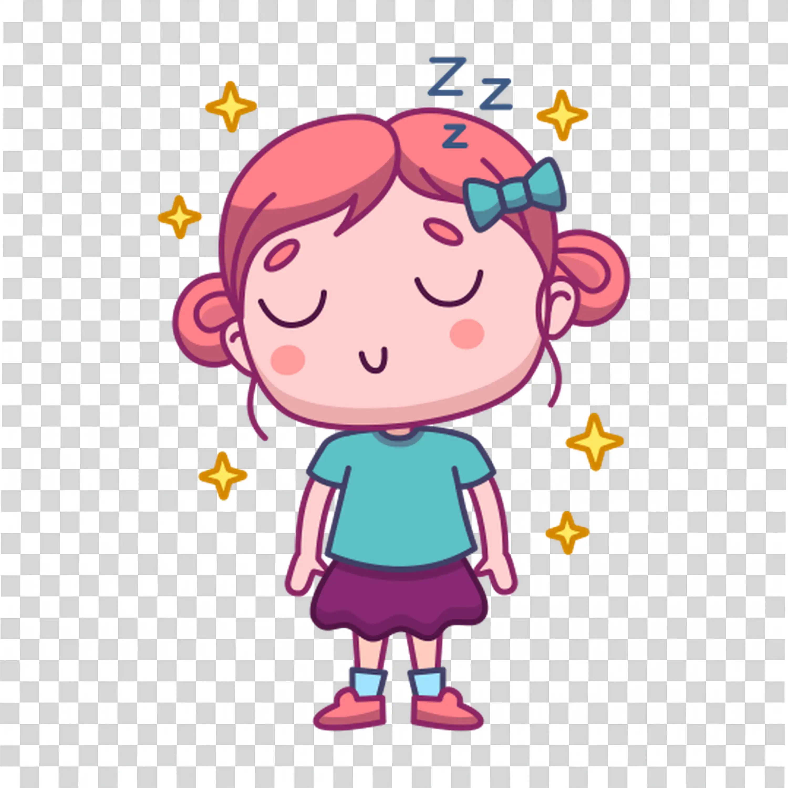 Person with pink hair meditating with a calm expression