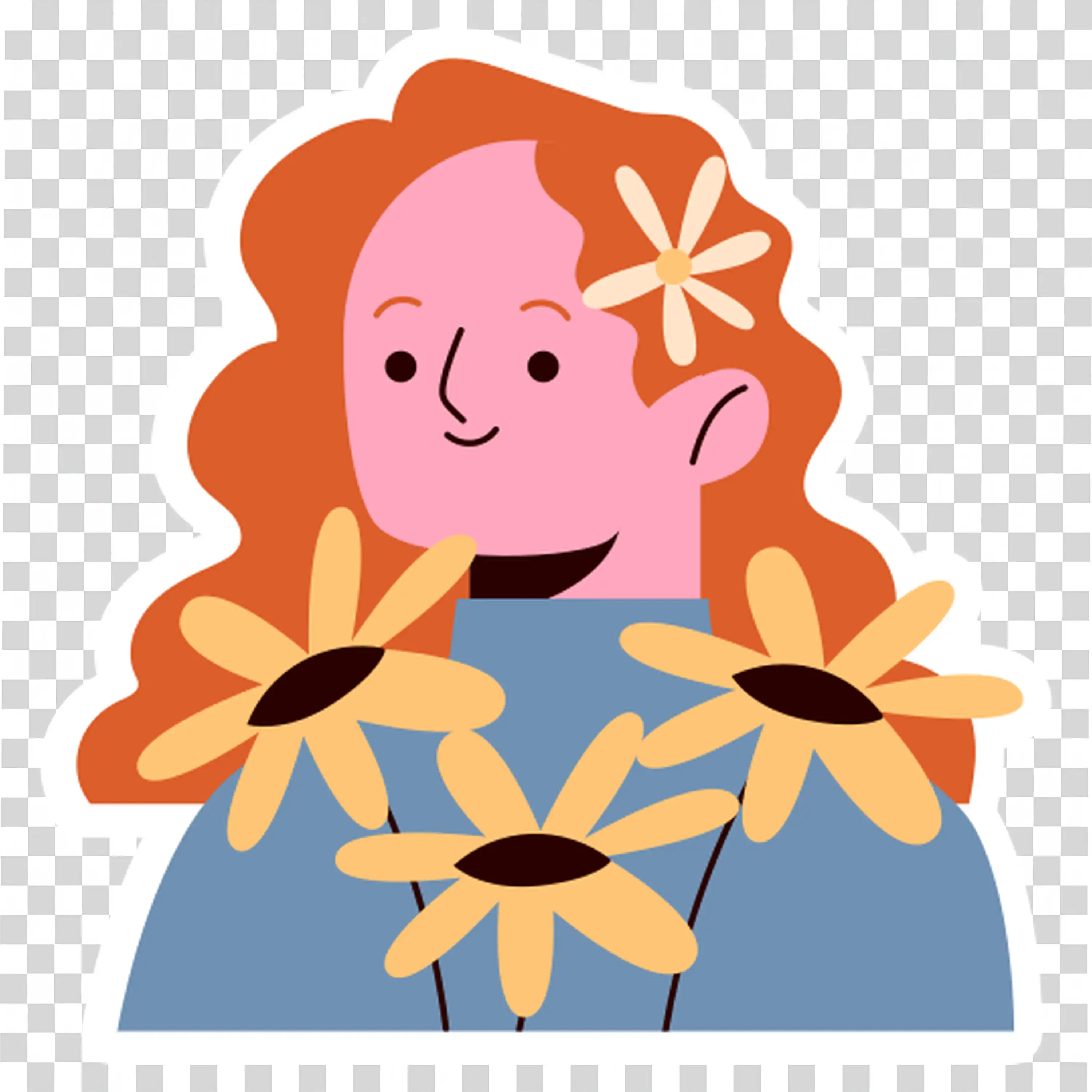 Person with short hair in a fun playful outfit PNG image