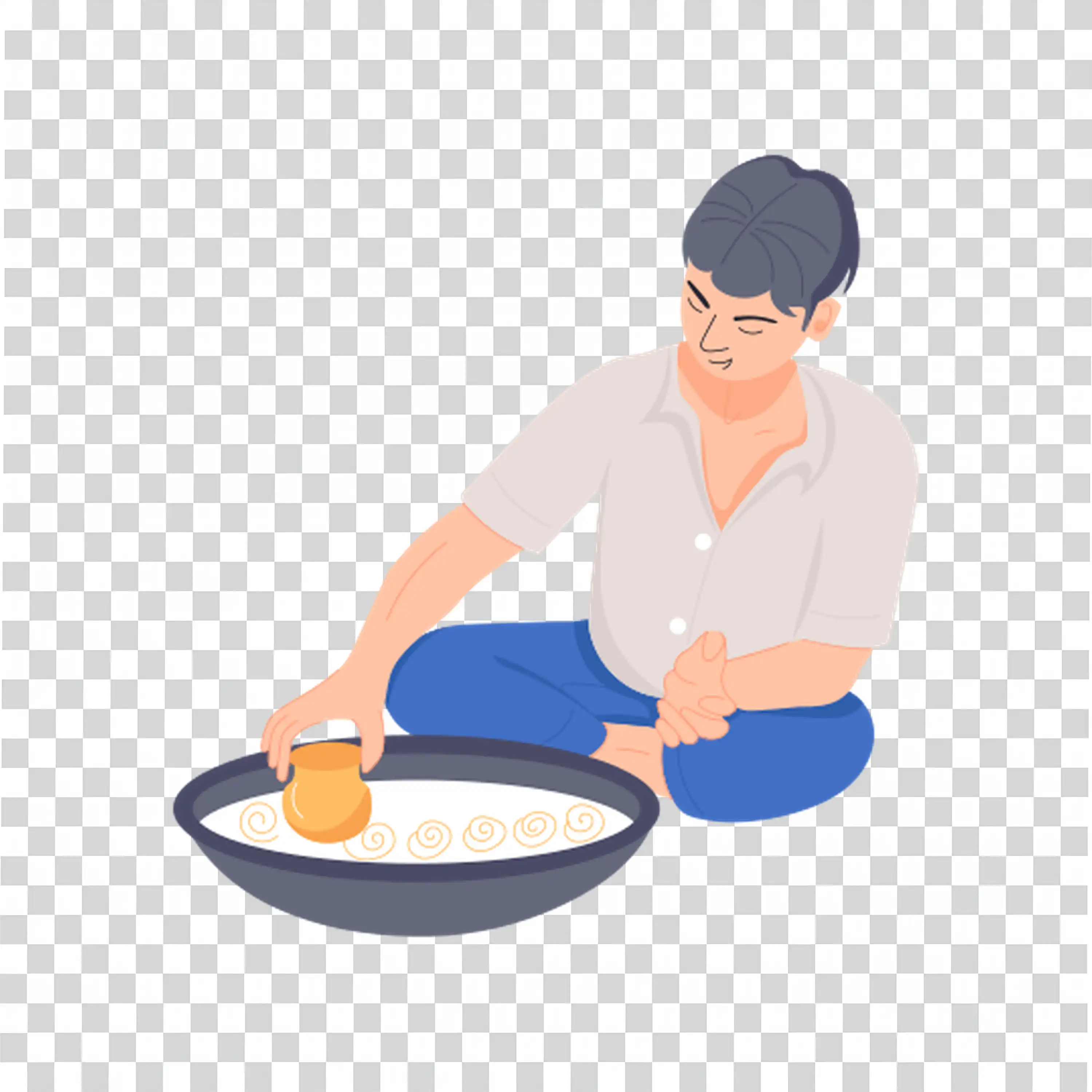 Person with White Shirt Cooking with Love and Passion