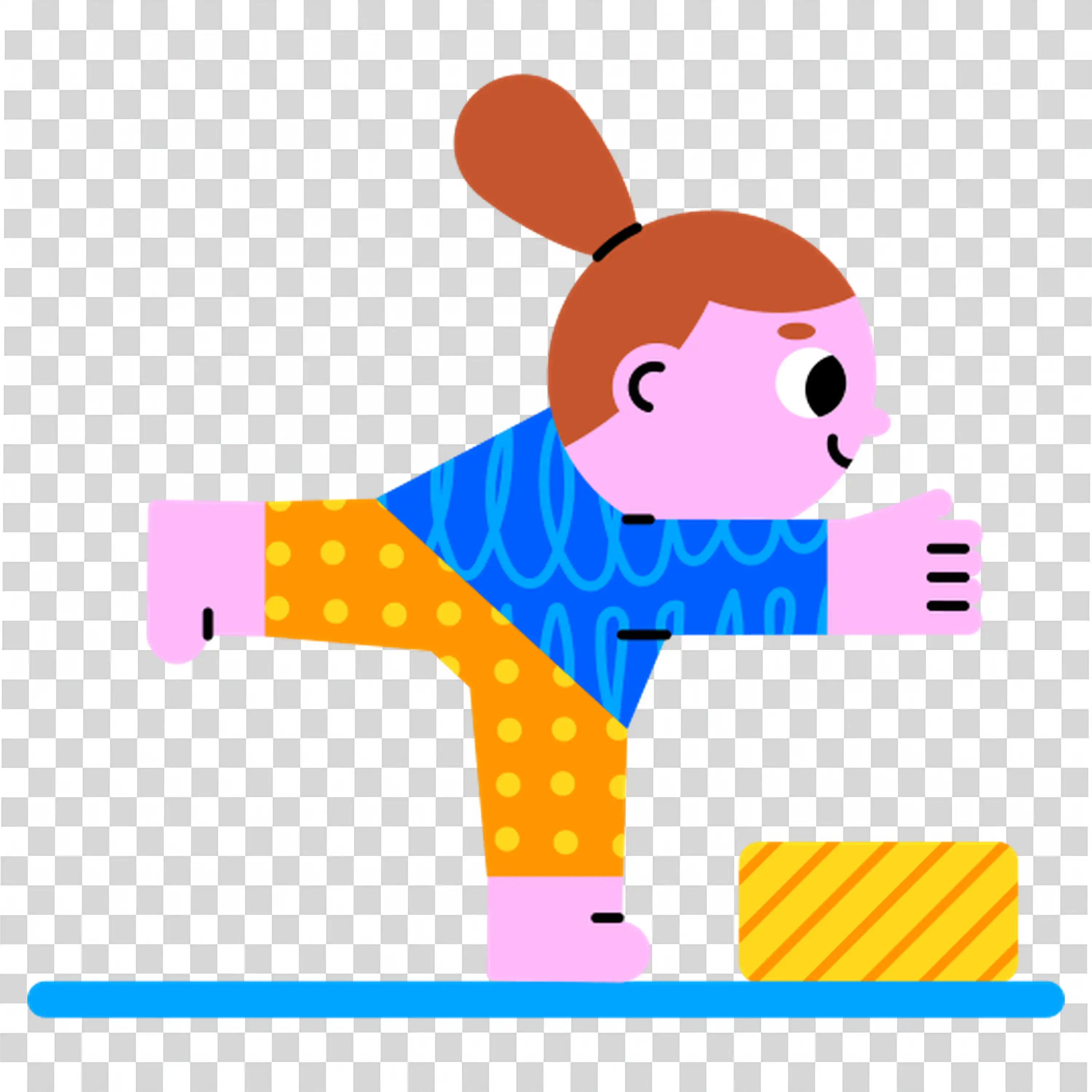Person working at a desk with colorful blocks free PNG