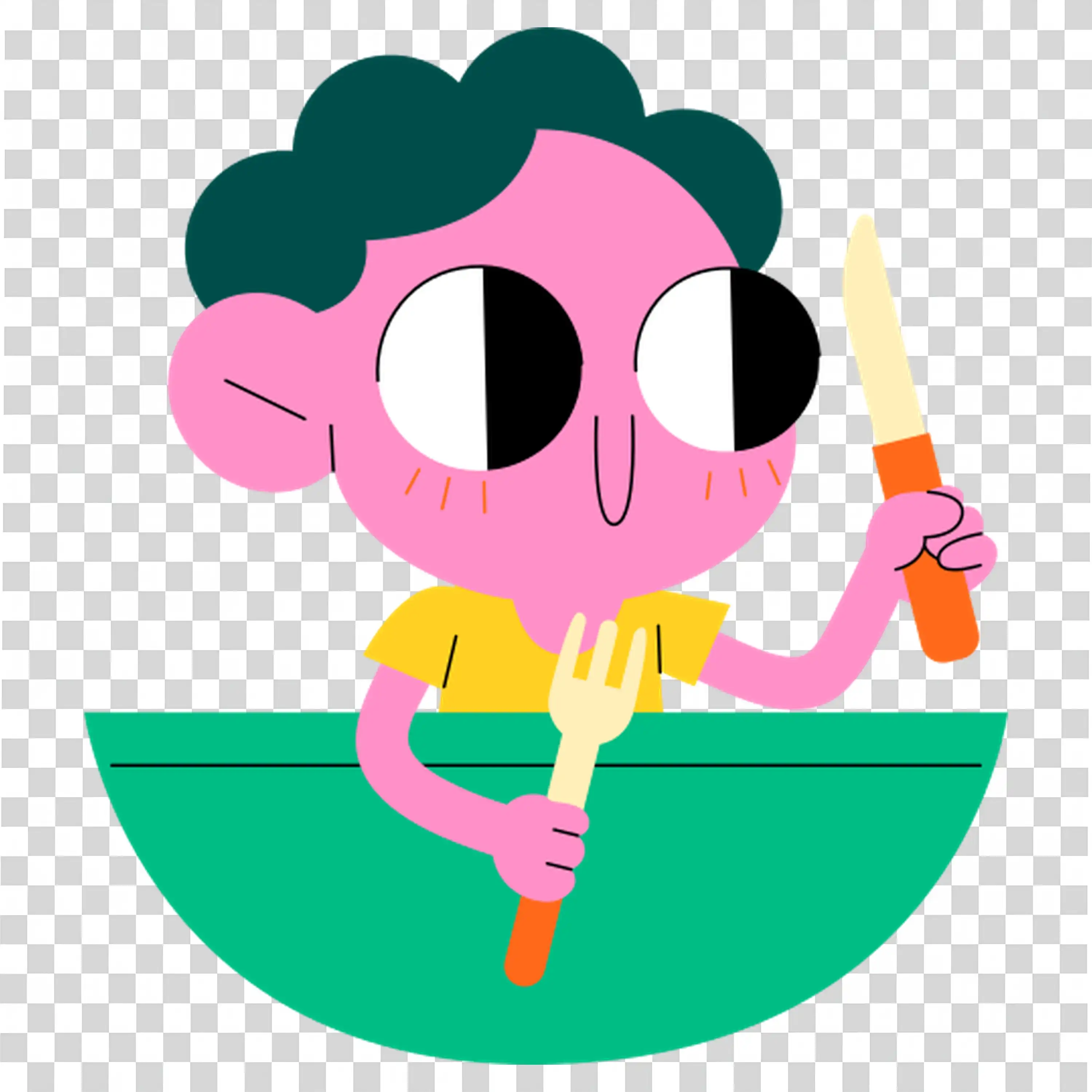 Pink Character Giving Flower With Happy Smile free PNG