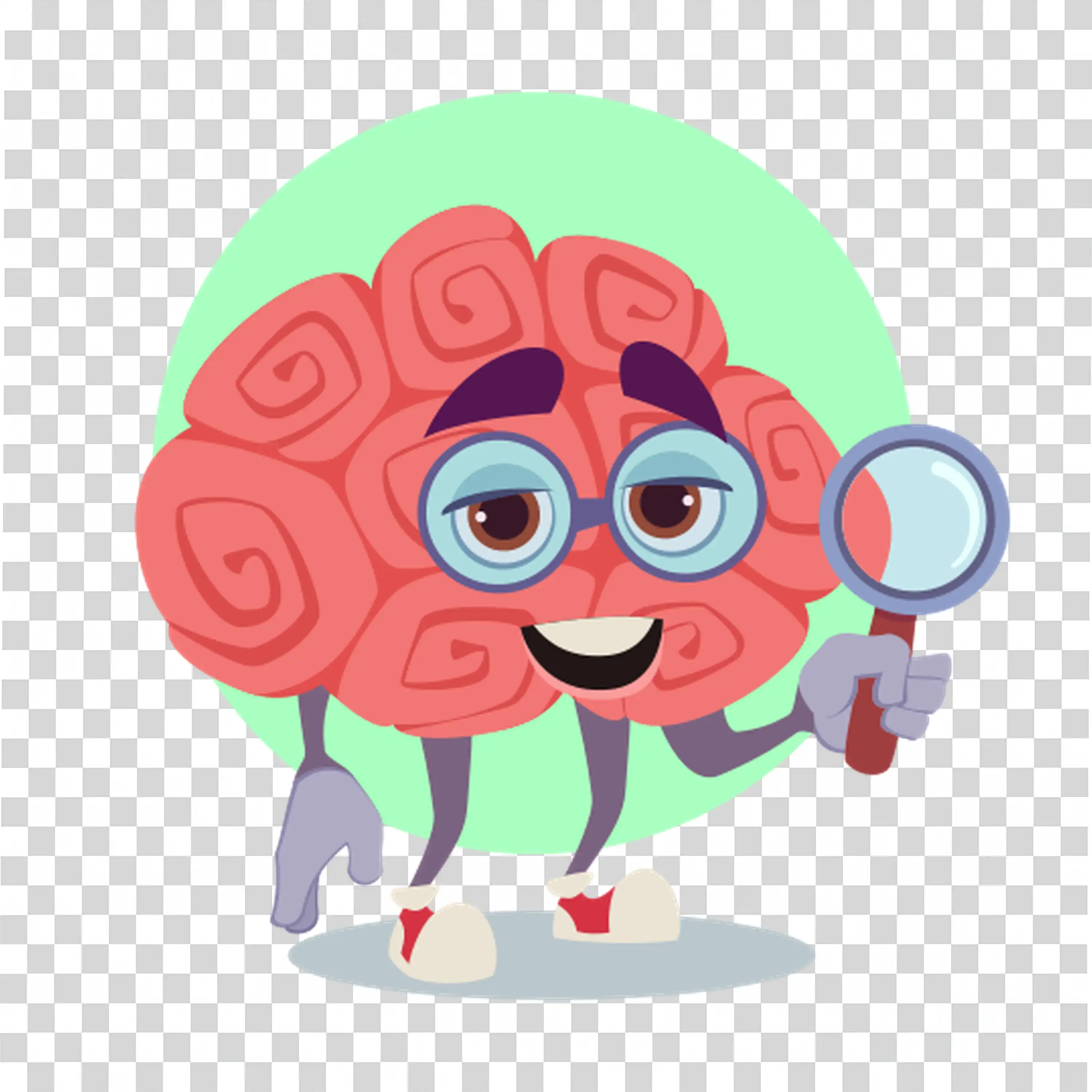 Pink Haired Character With Glasses Looking Happy free PNG
