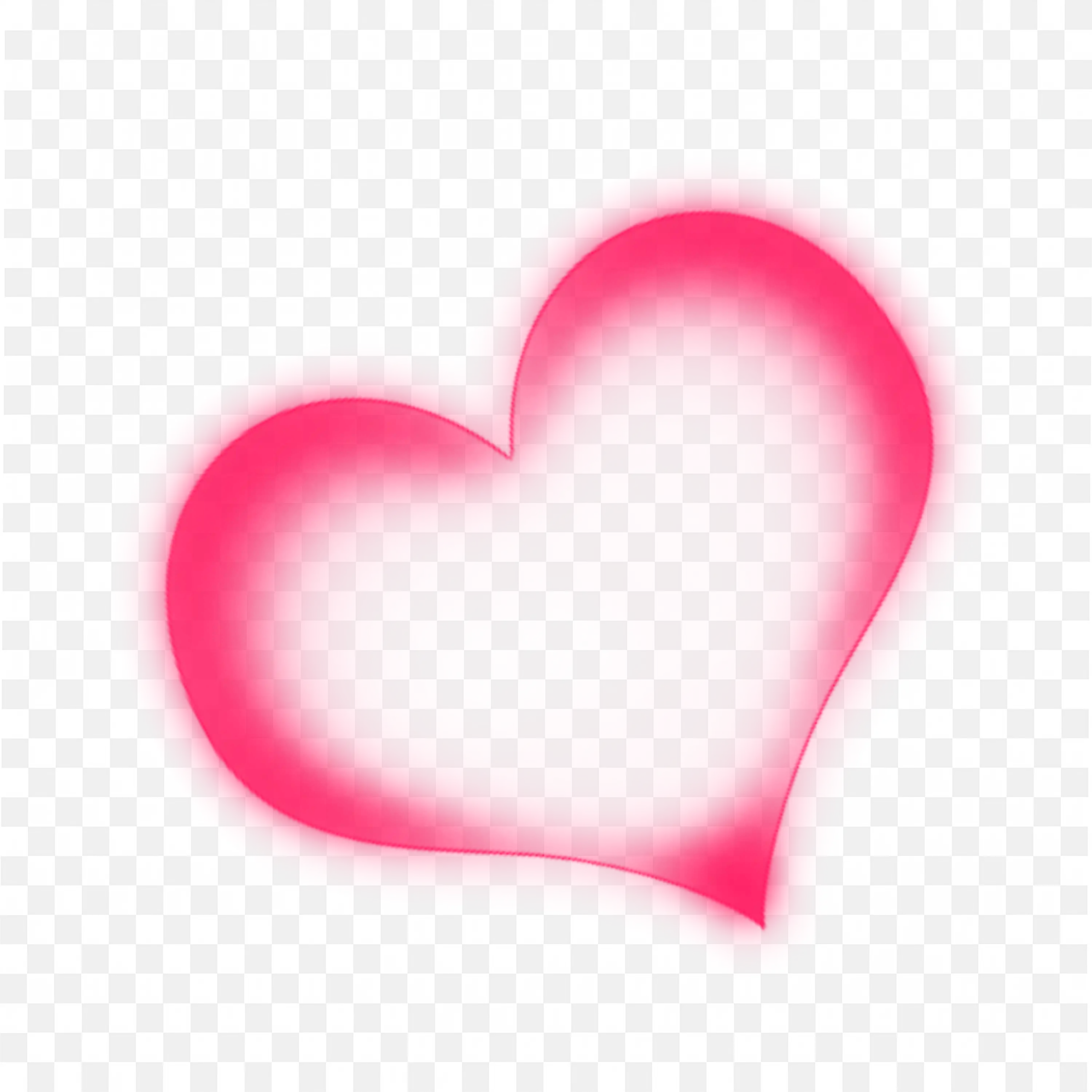 Pink Heart Shape with Glowing Edges Clip Art Free PNG Image