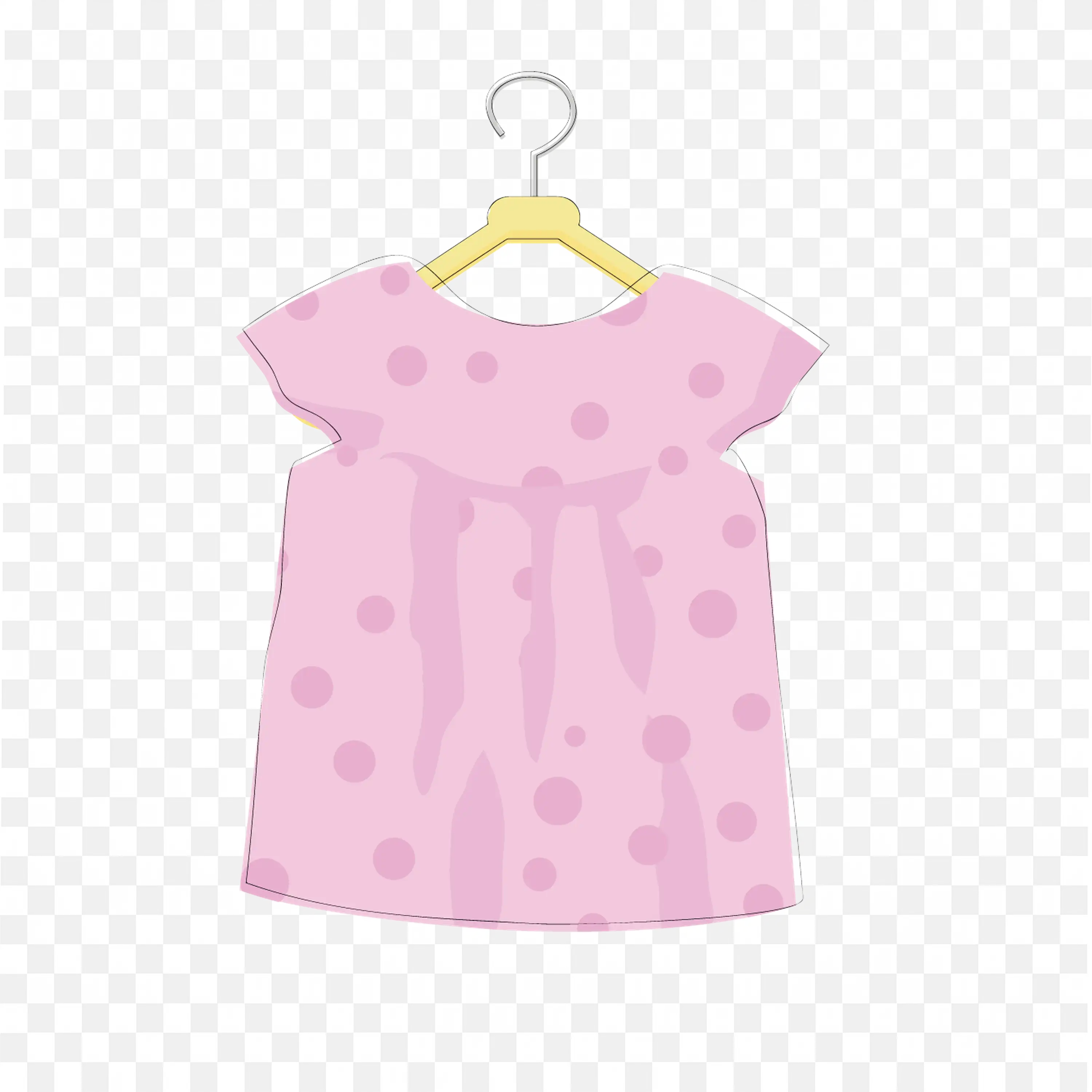 Pink Polka Dot Dress on a Hanger Visual PNG Download