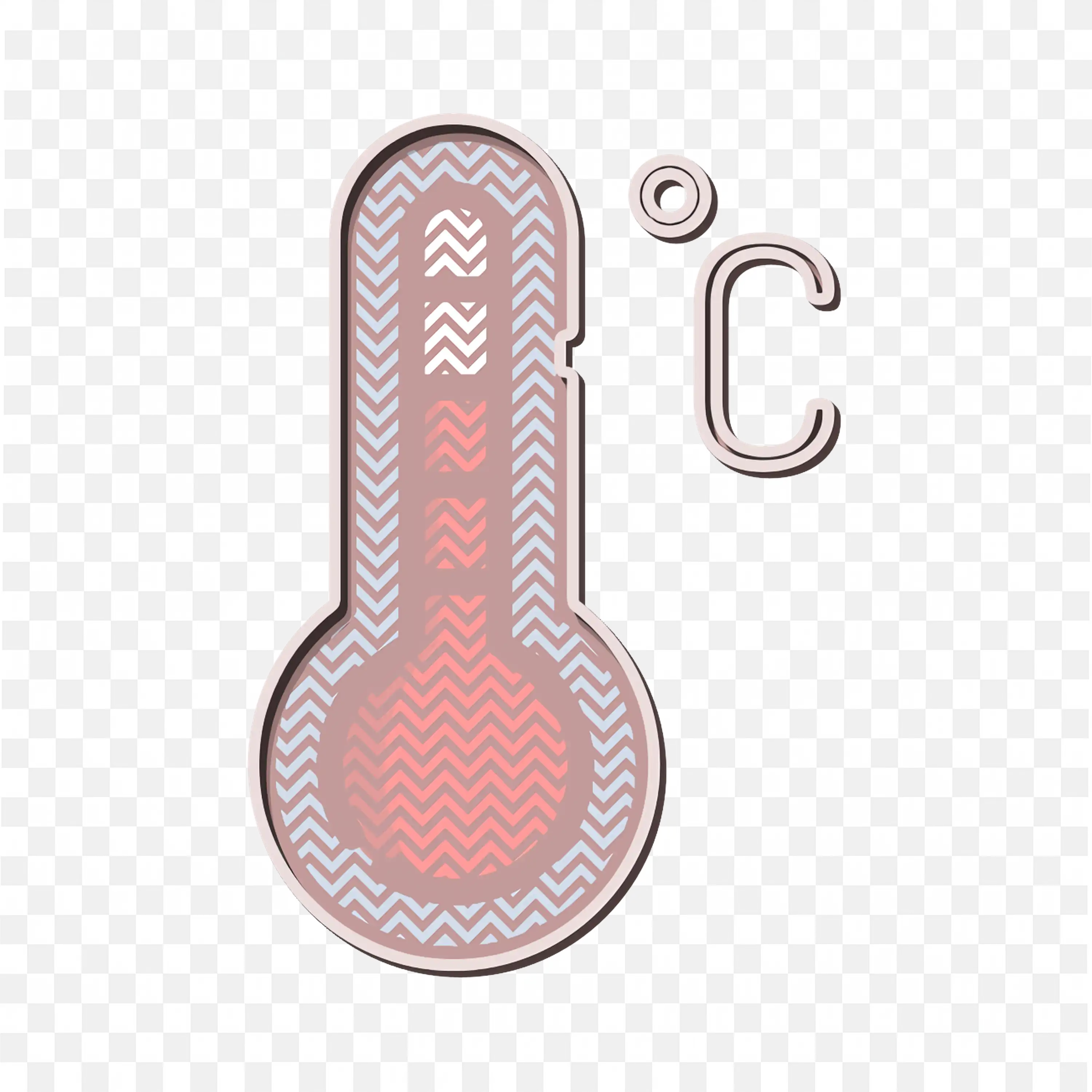 Pink and Red Thermometer with Celsius Symbol Free PNG Image