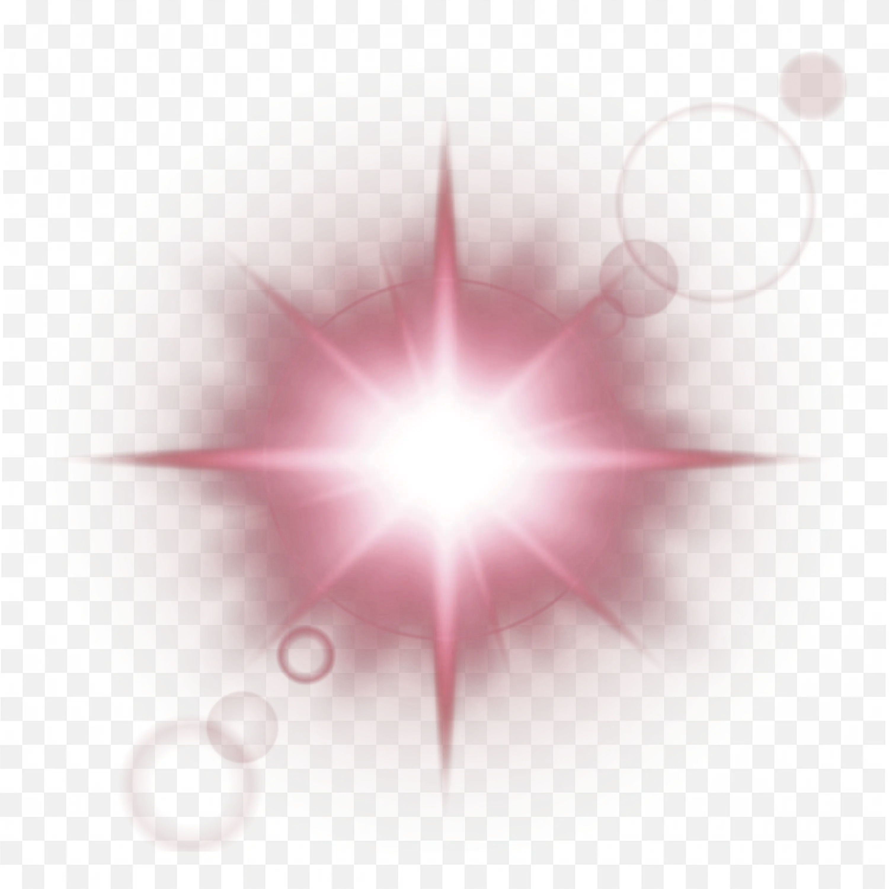Pink Starburst Light with Soft Glowing Rings Around Free PNG