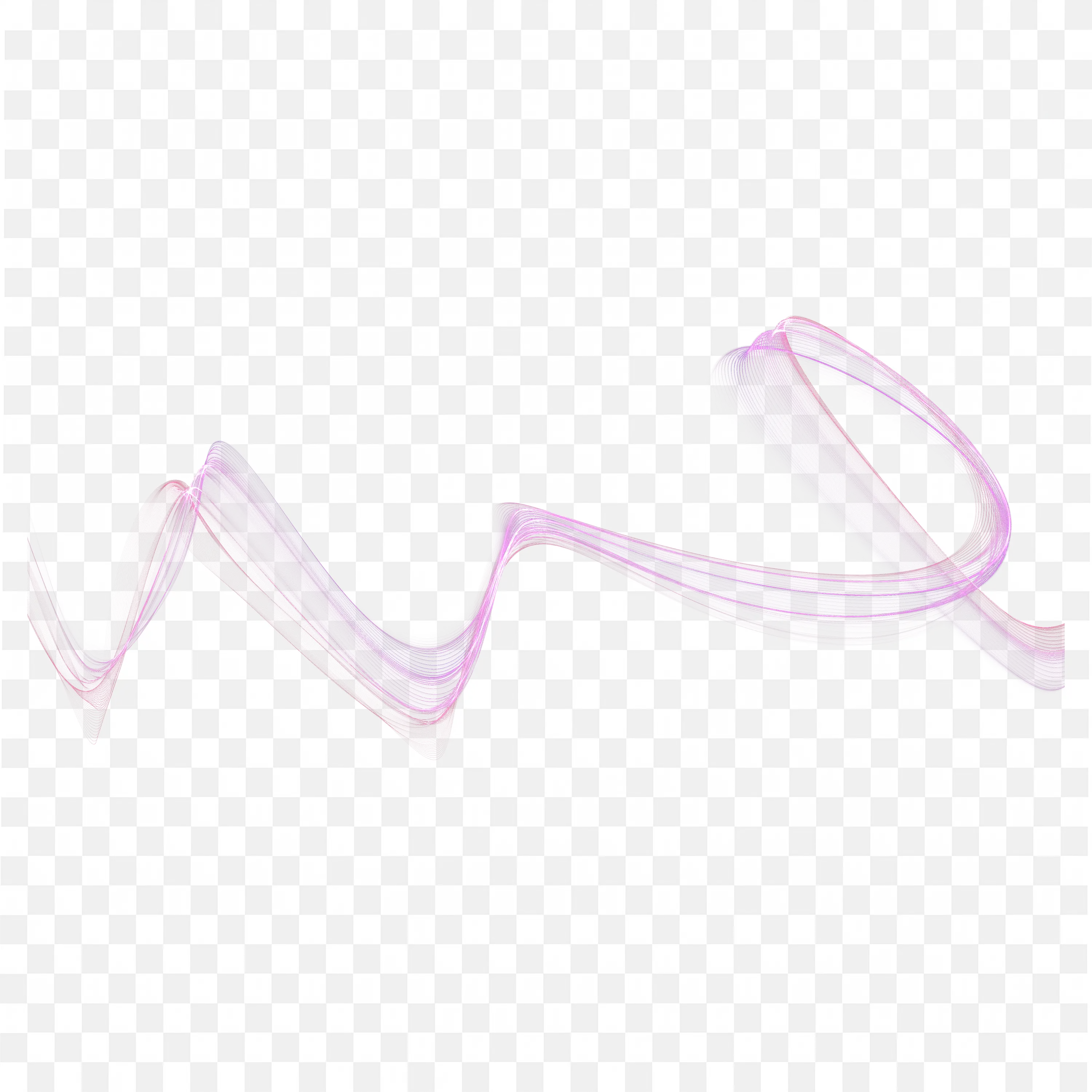 Pink and Violet Abstract Wave Pattern in Ribbon Motion PNG