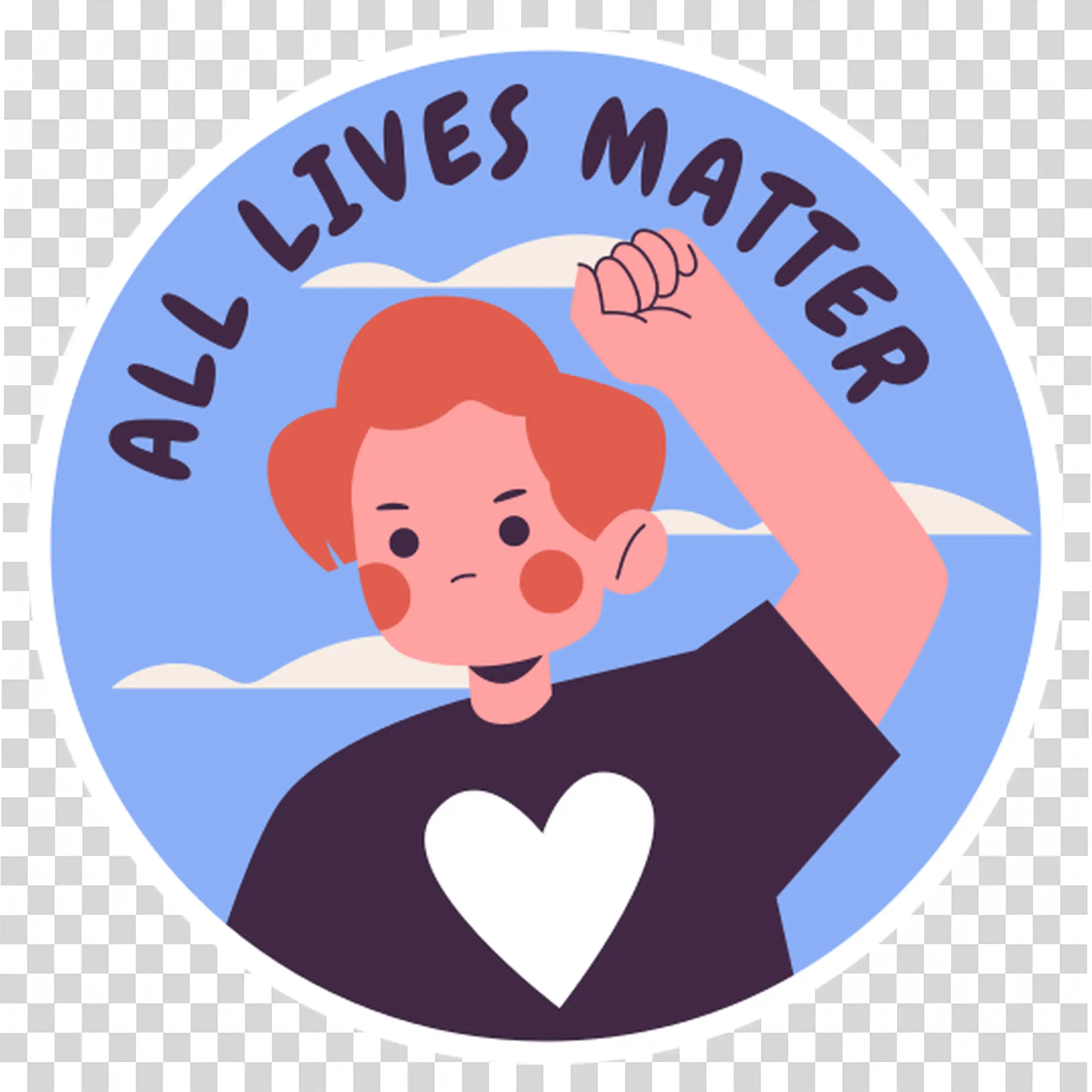 Poster Showing All Lives Matter In Heart Shape free PNG