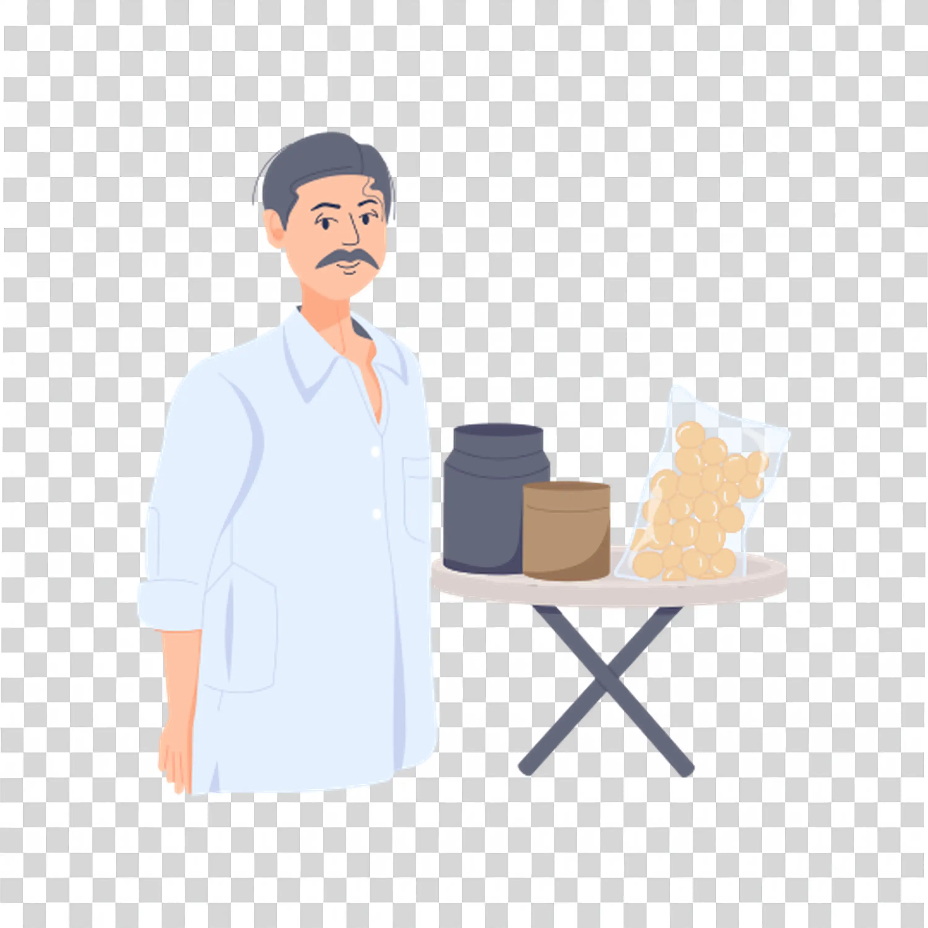 Professional Man Sitting at Desk Using Laptop in Office