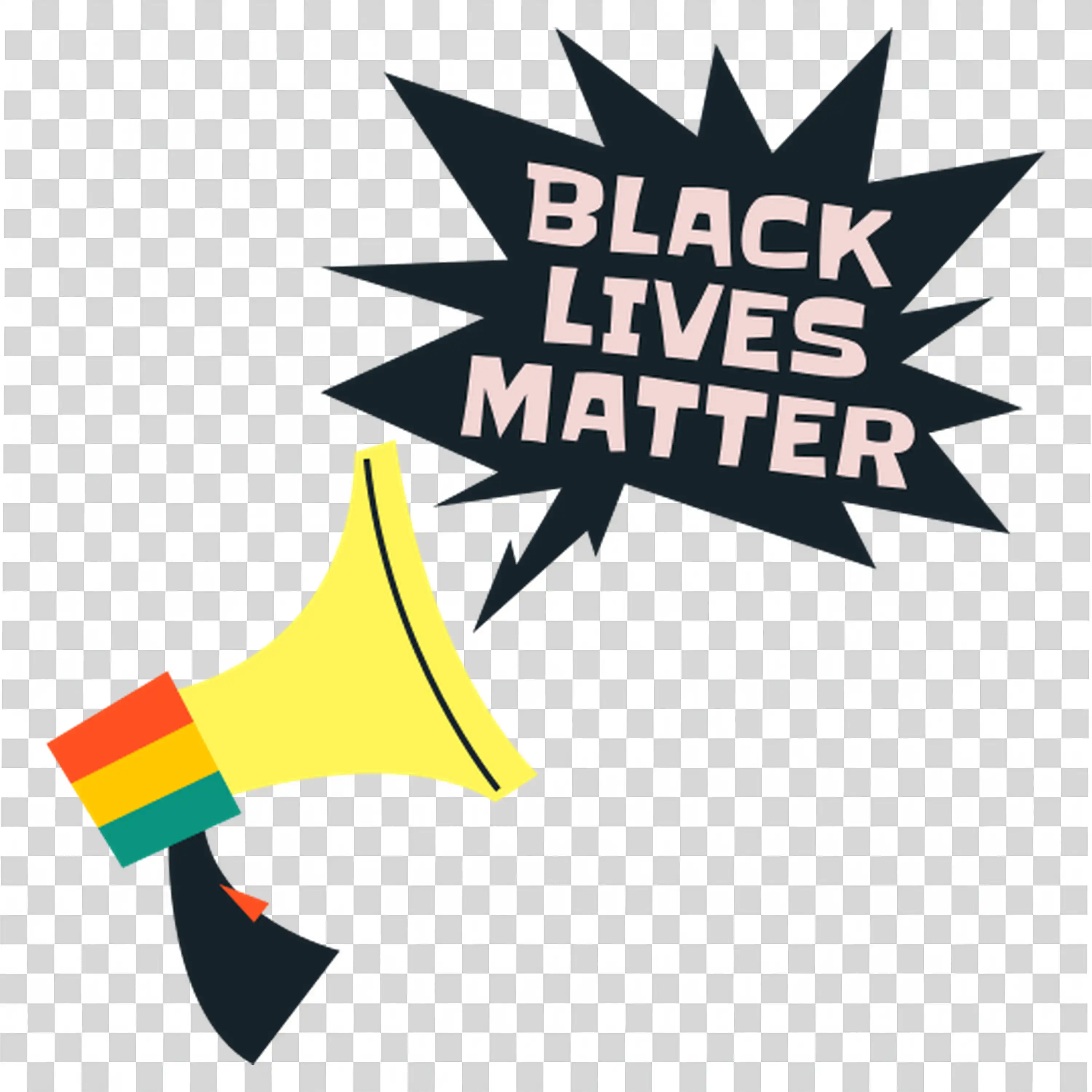 Protestor holding megaphone supporting Black Lives Matter