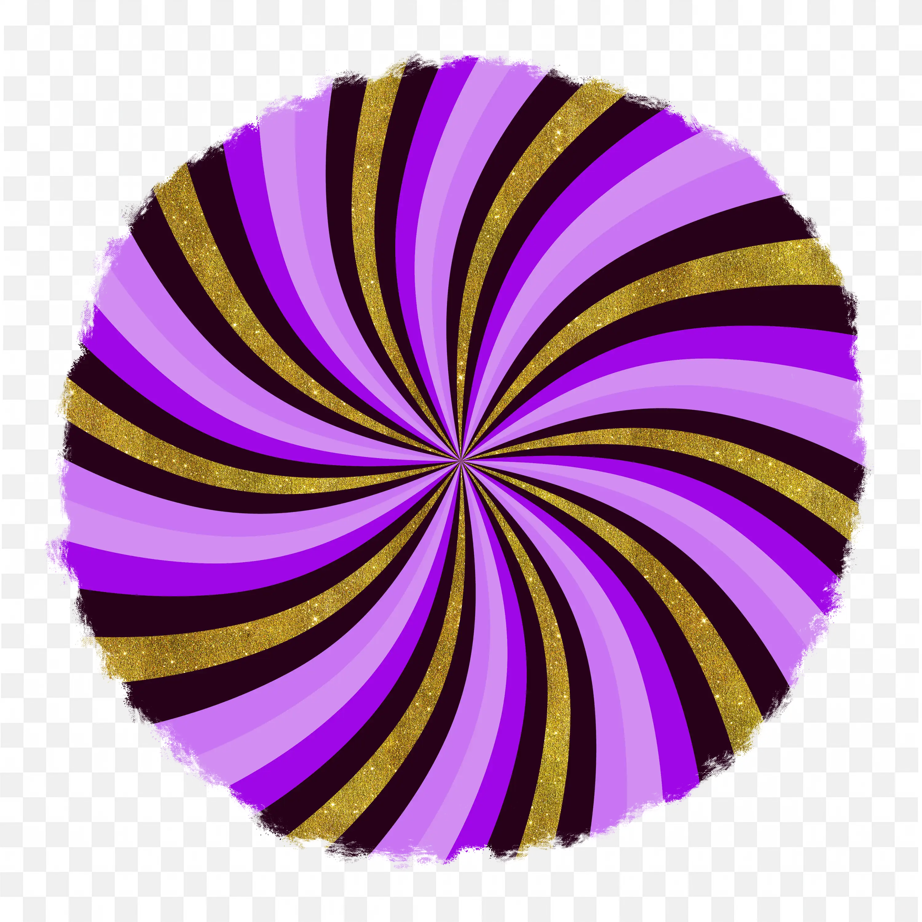 Purple Gold Glitter Effect Stripes Spiral Pattern Free PNG