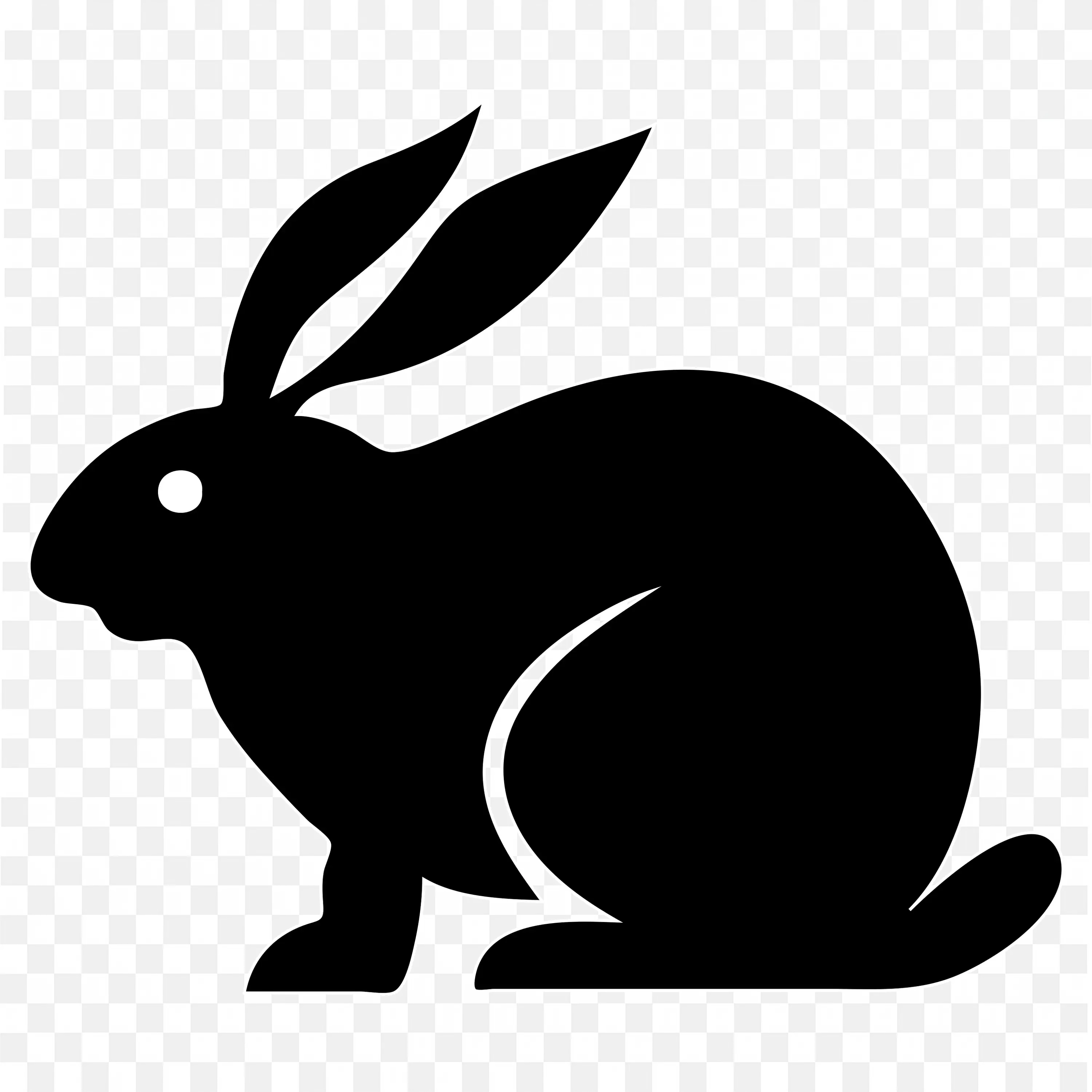 Rabbit Sitting Posture Shadow Png Image for Free Download